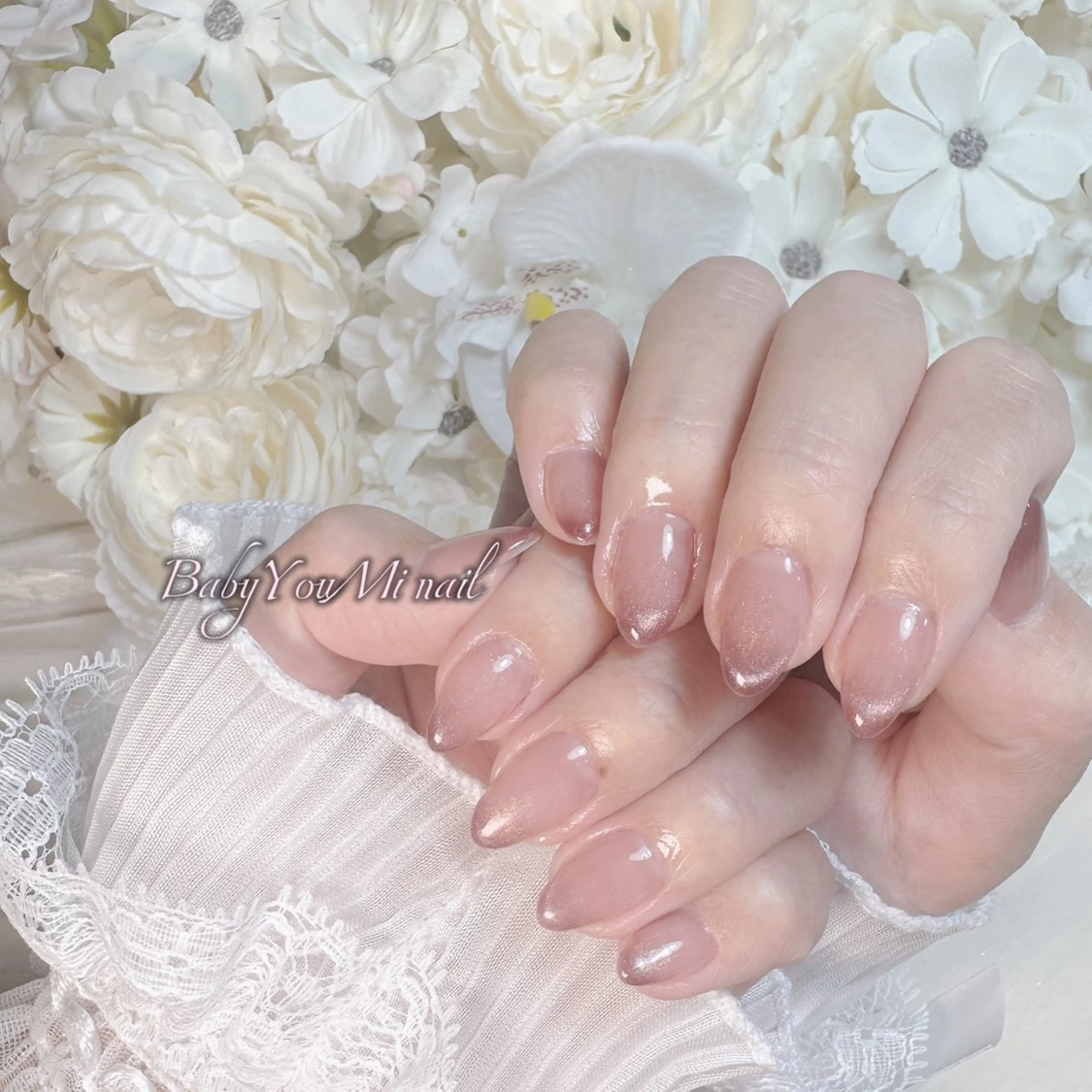 ネイル オーロラネイル 成人式 フットネイル フレンチネイル ジェルネイル ハンドネイル BabyYouMi nailのネイルデザイン