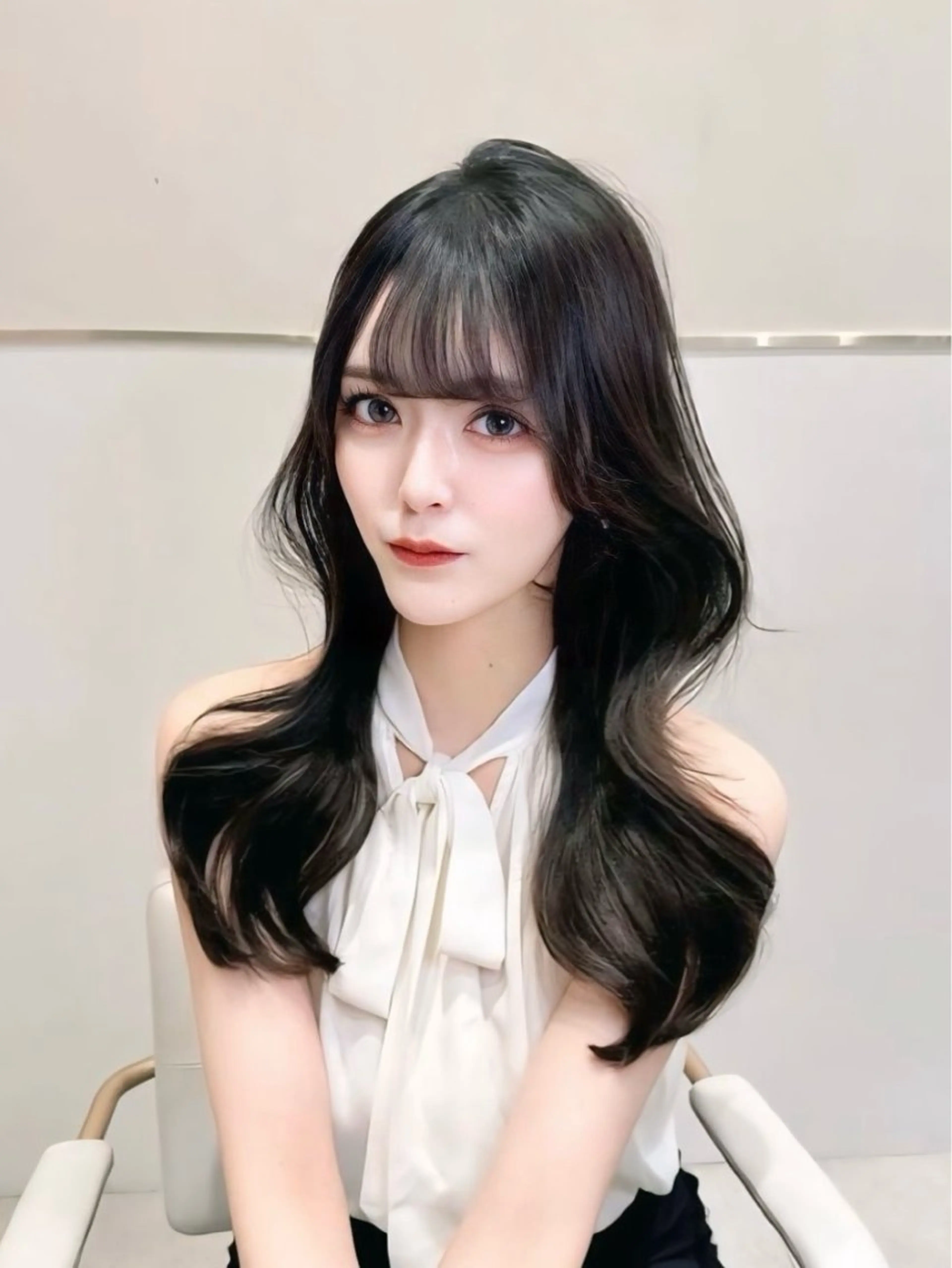 ミディアム カラー カット ヘアカラー トリートメント ヘッドスパ ヘアセット 韓国ヘア/レイヤー/ 顔まわり/りょーとのヘアスタイル