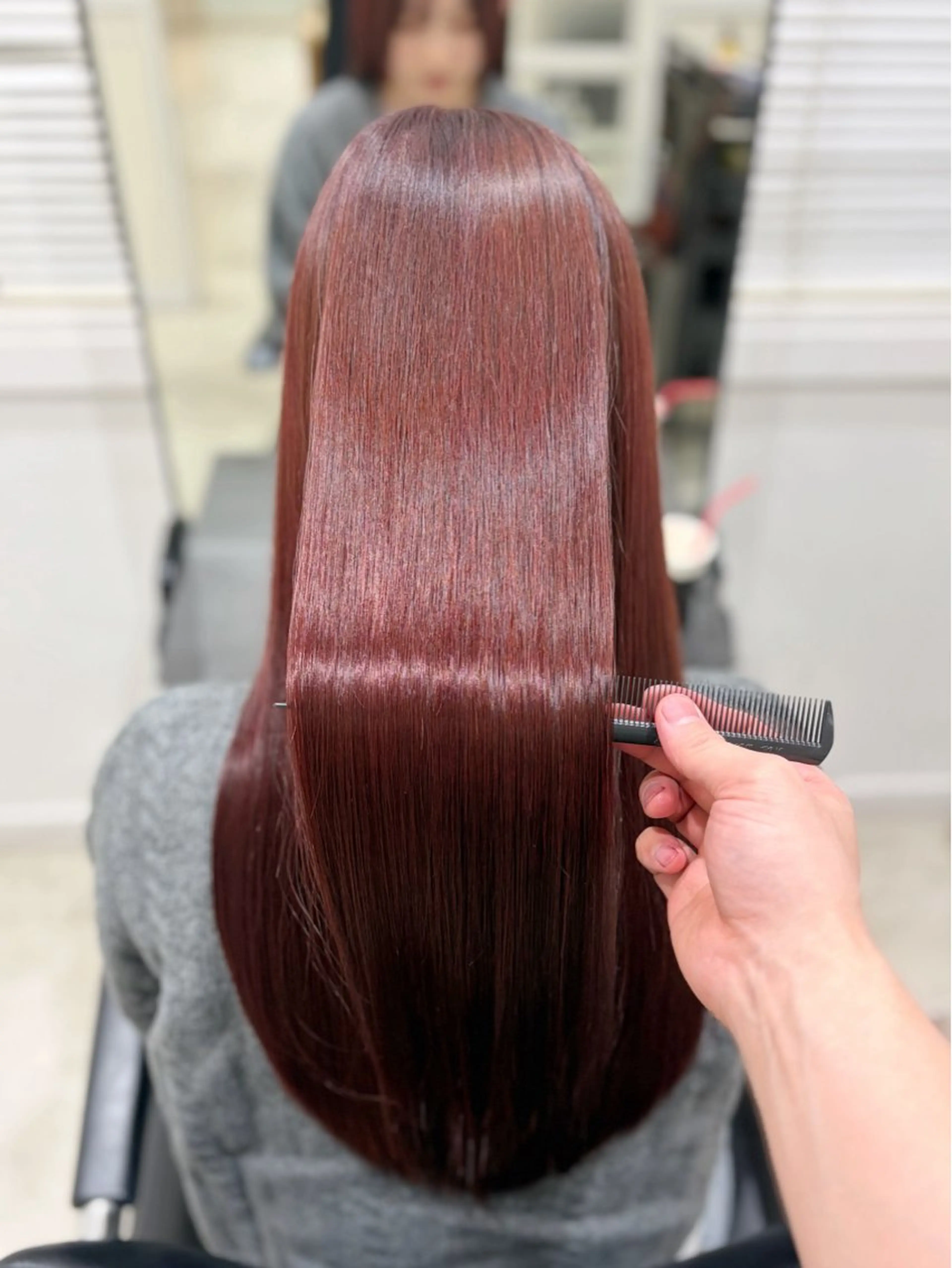 ロング ヘアカラー トリートメント 縮毛矯正/レイヤー 髪質改善 /西村のヘアスタイル