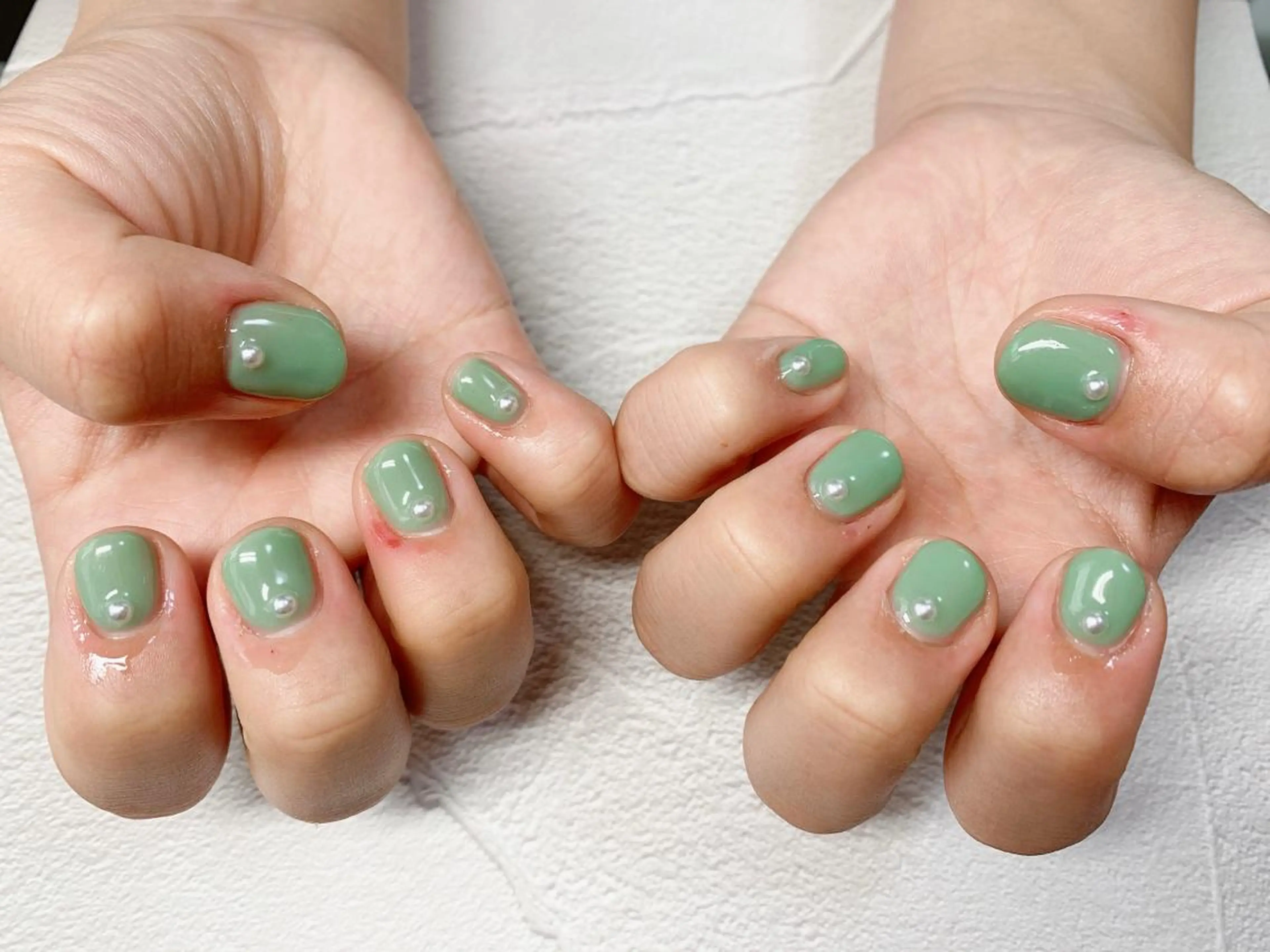 ネイル グリーン ハンドネイル 痩身/脱毛/ネイル HARUKAのエステ・リラクイメージ