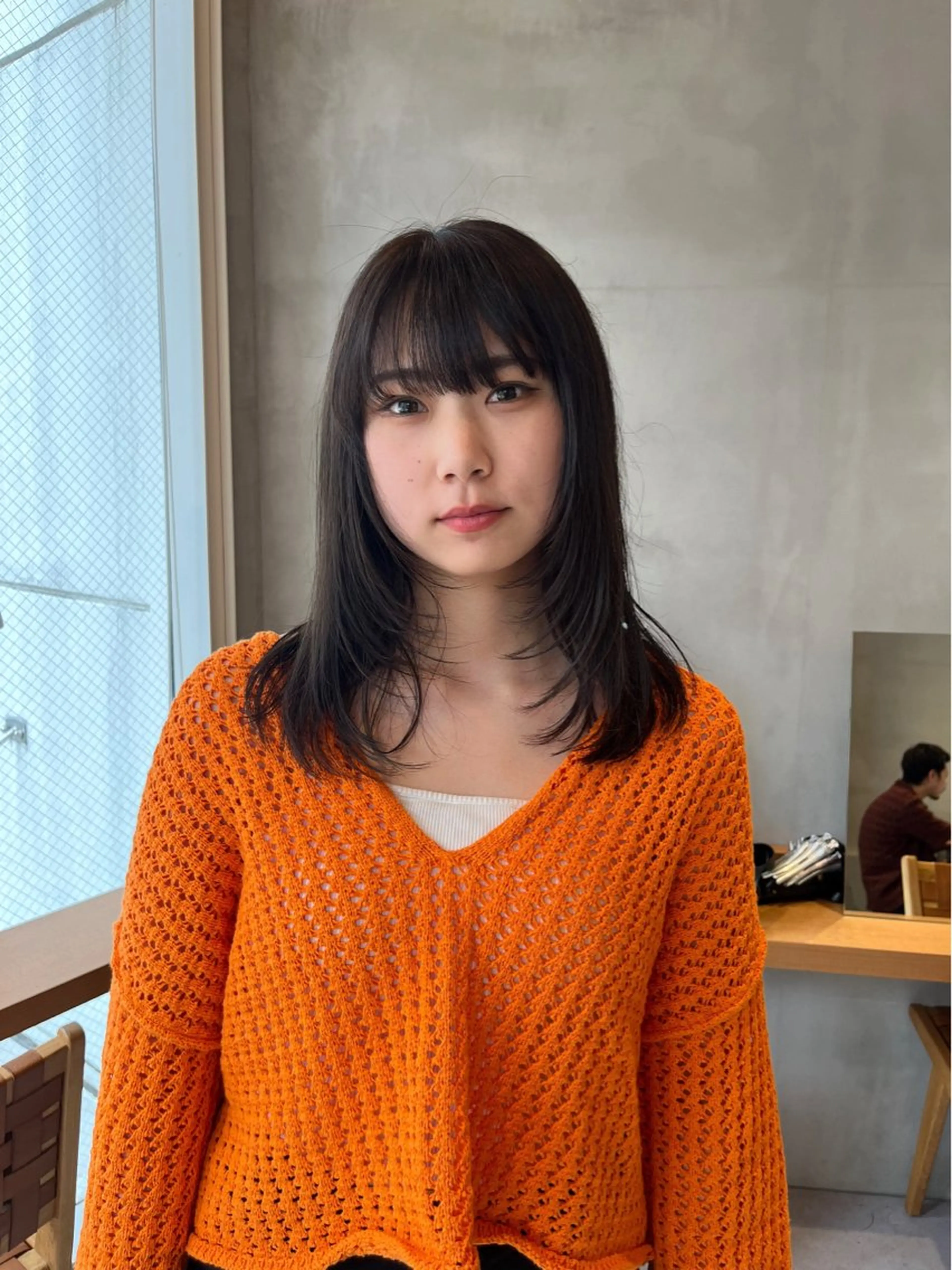 セミロング カラー 韓国ボブ＆顔まわり レイヤー♡TOMOEのヘアスタイル