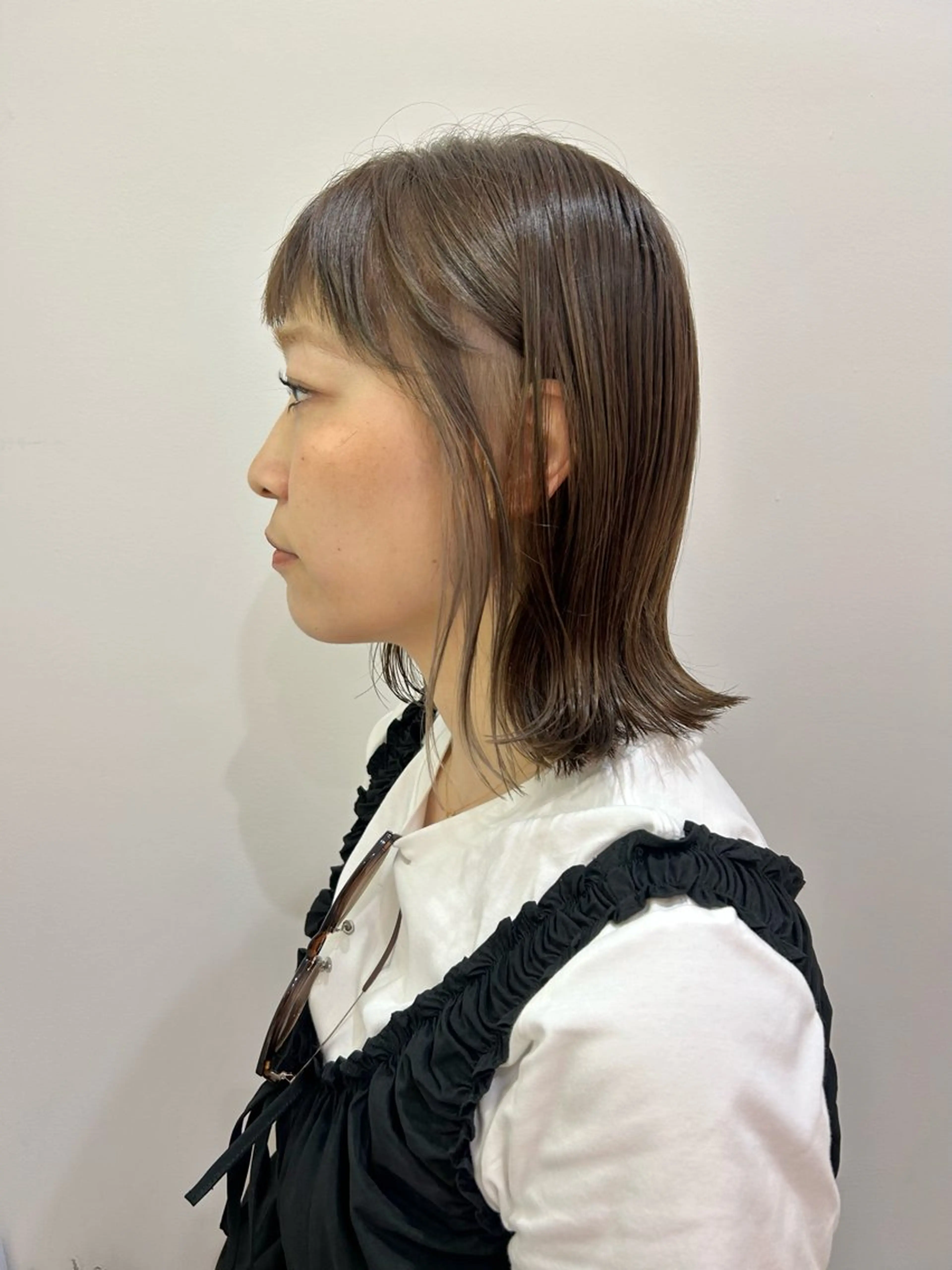 ミディアム カラー グレージュ ボブ ヘアカラー レイヤー/お顔まわり 暖色カラー🍑Amiのその他イメージ