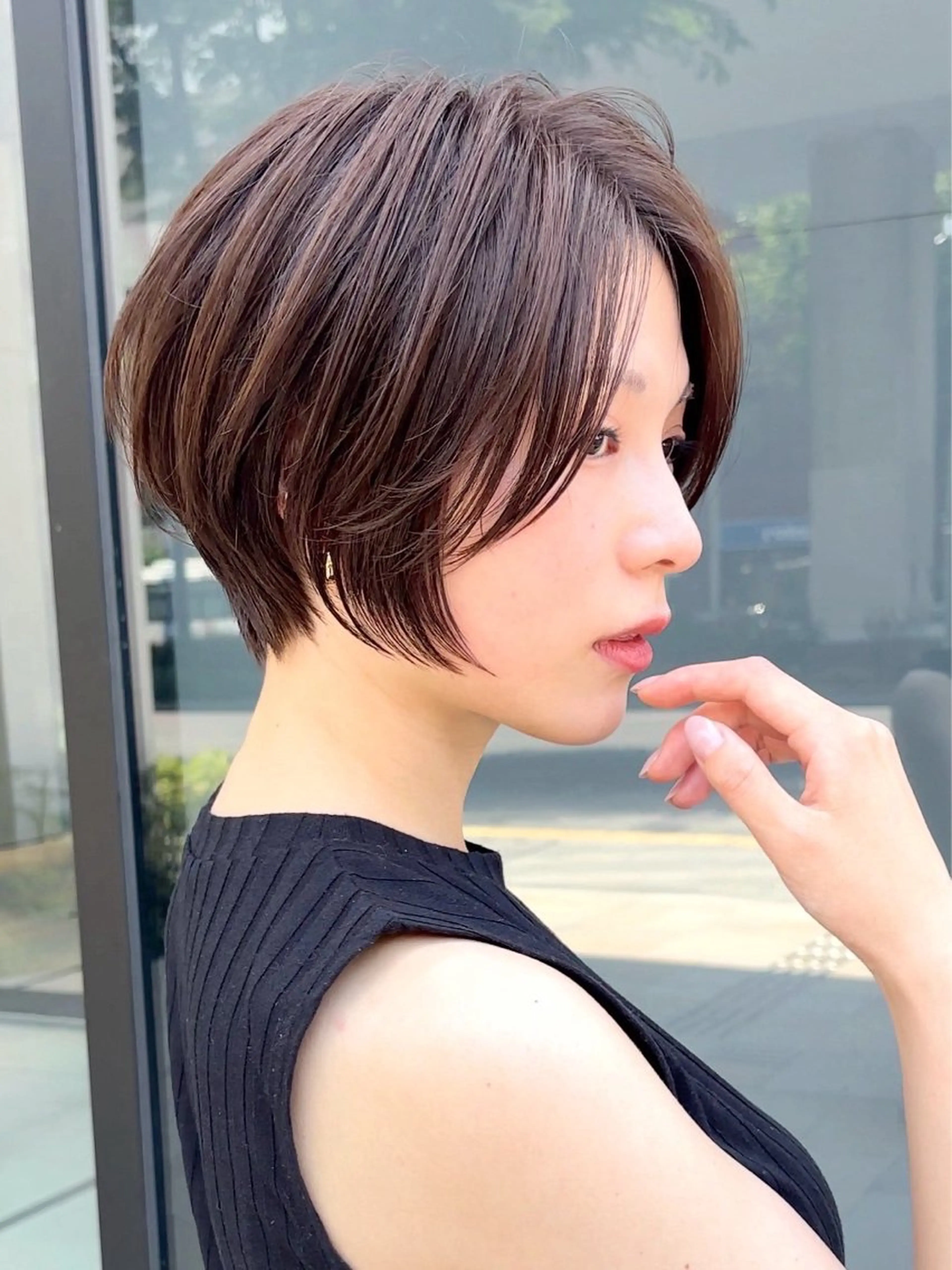 ショート カラー カット ヘアカラー トリートメント Lond Bloom 天神ショート/ボブのヘアスタイル