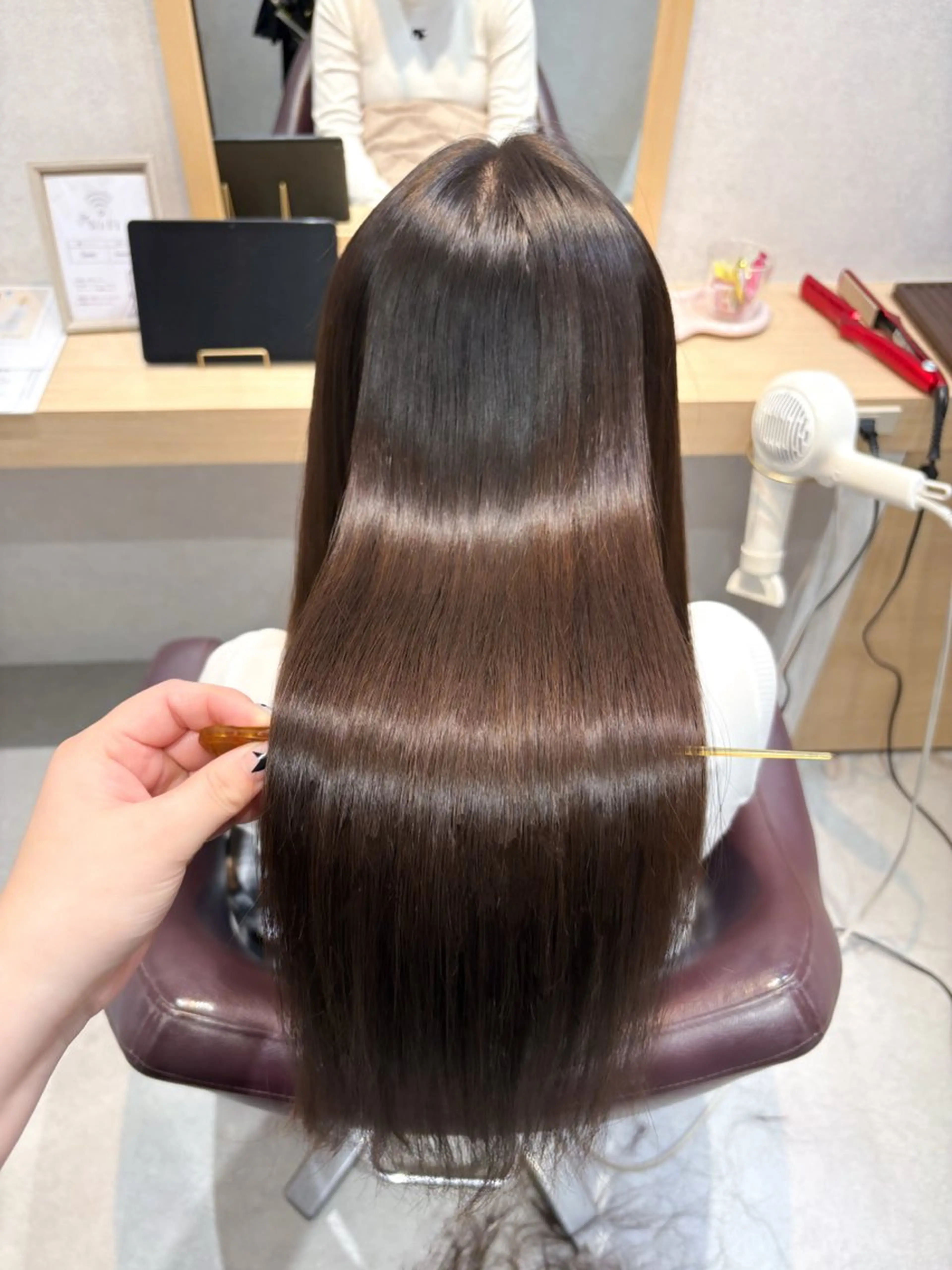 ロング カット 縮毛矯正 トリートメント 透明感/暖色/艶感 💍TAMA💍のヘアスタイル