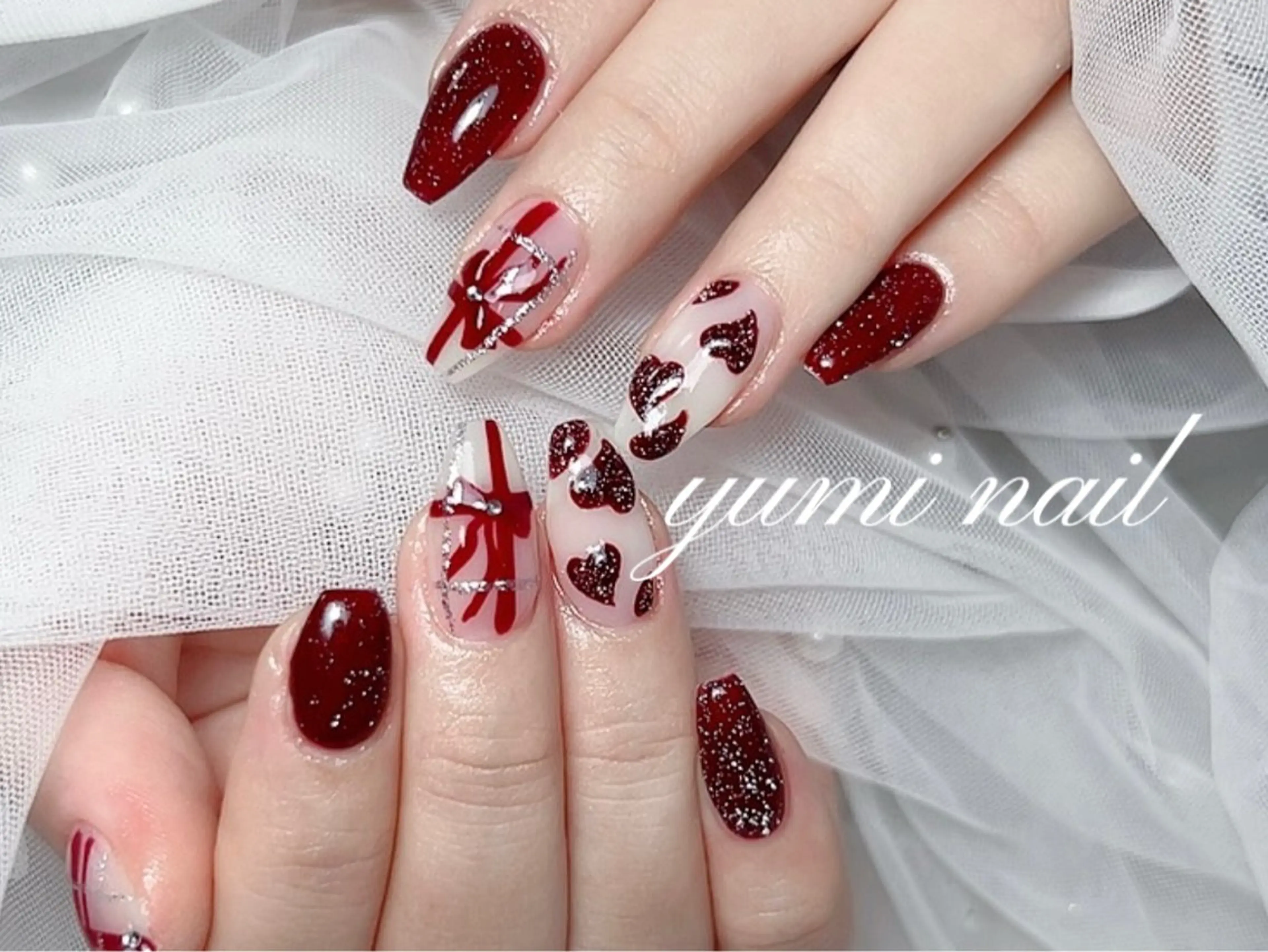 ネイル ハンドネイル 𝐲𝐮𝐦𝐢🎀 長さ出しデザイン専門のネイルデザイン