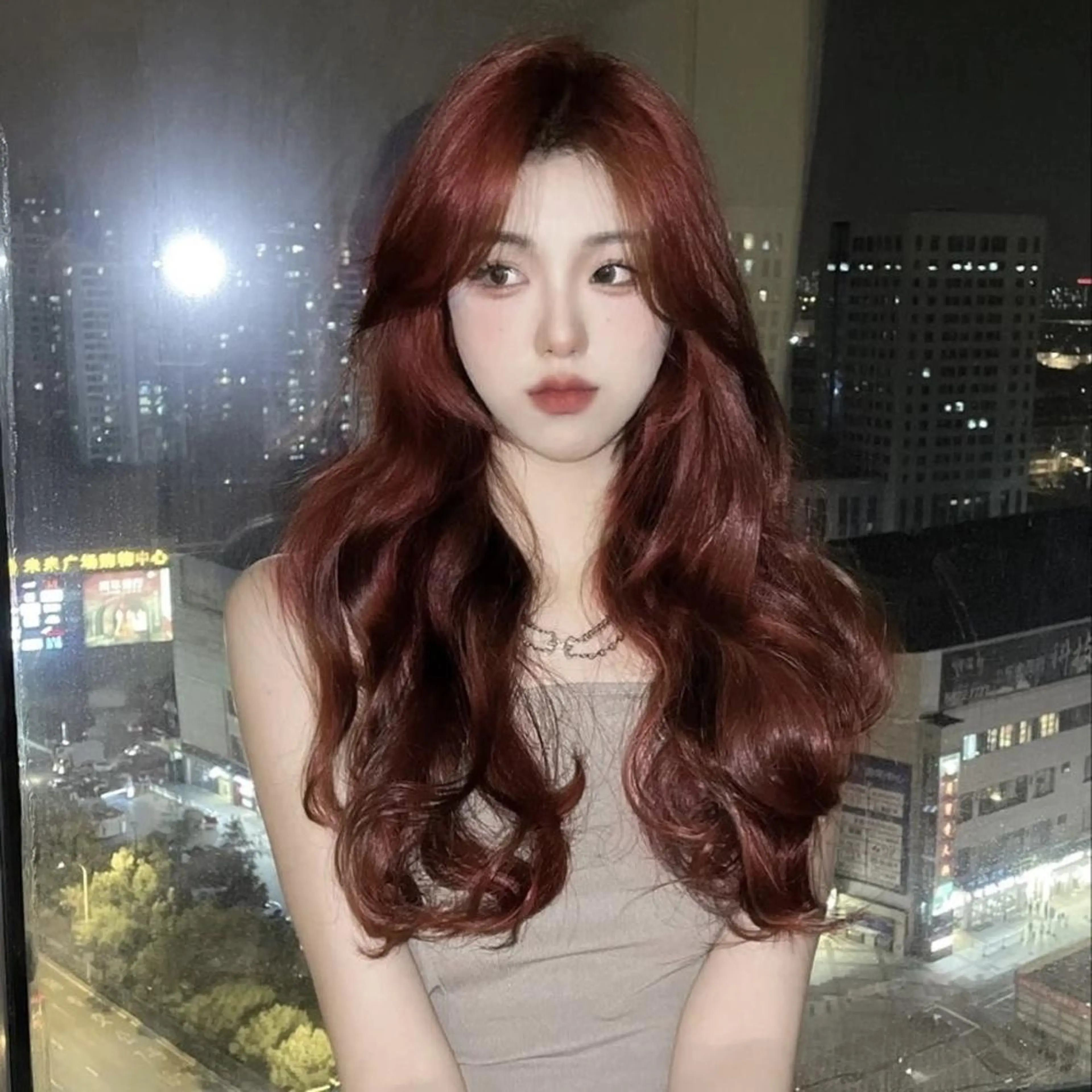 ロング カラー 韓国ベージュ🏹 YUTOのヘアスタイル