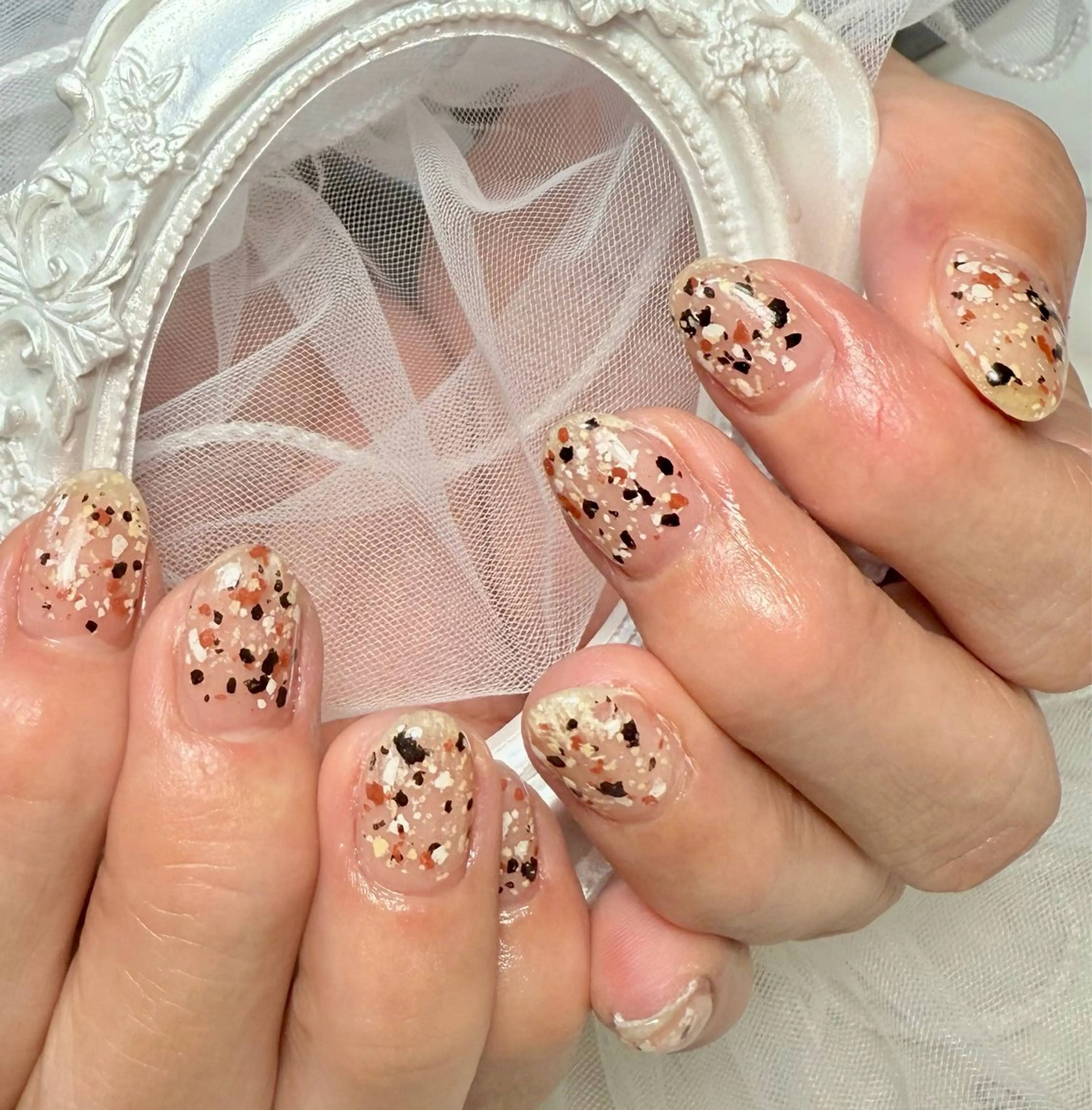 ネイル アートネイル チークネイル フラッシュネイル フラッシュマグ フレンチネイル M.N_ nailのネイルデザイン