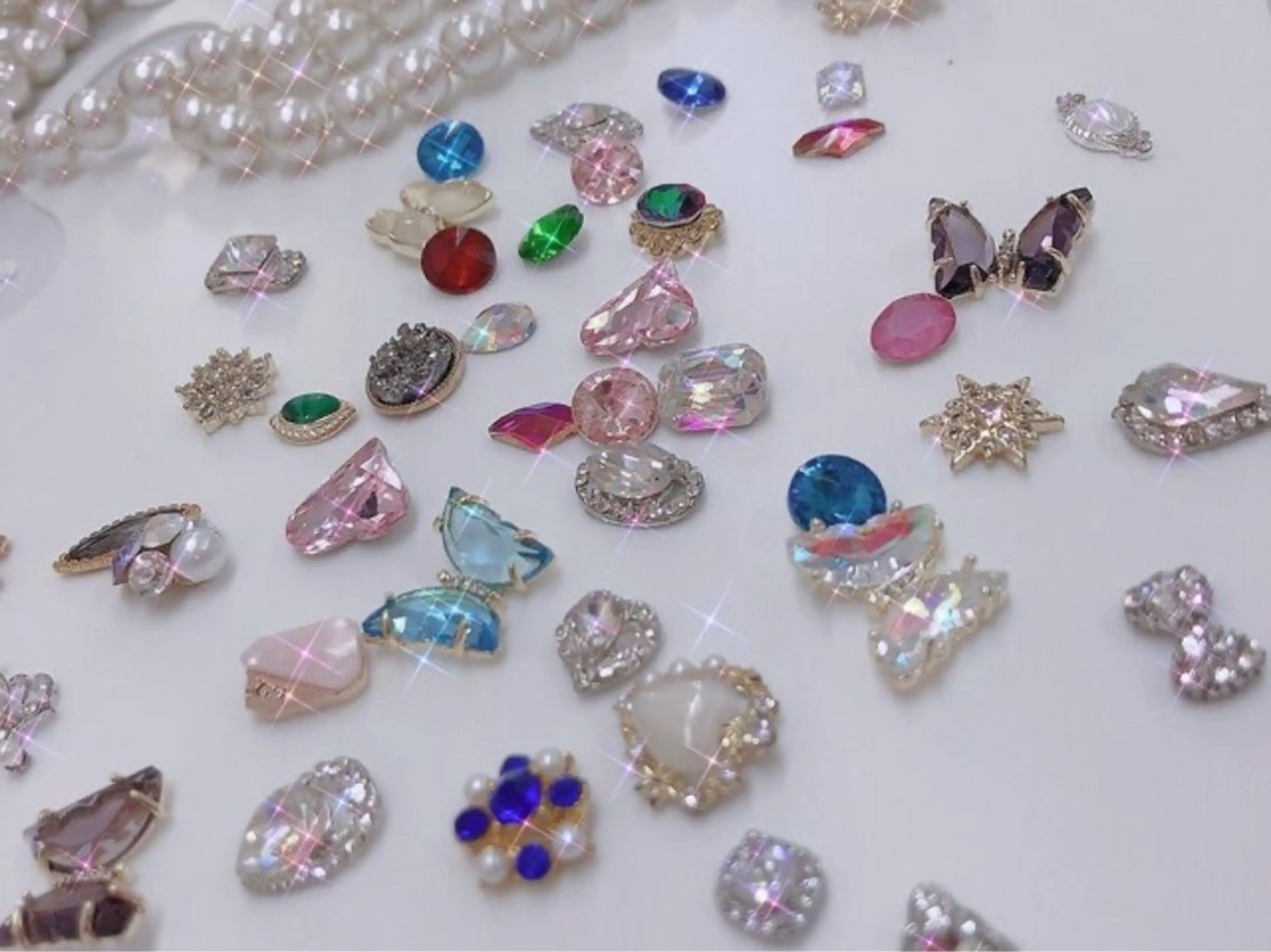 【120分つけ放題】持ち込みデザイン🔸シンプルベース+【ストーン、パーツつけ放題】オフ+500の写真