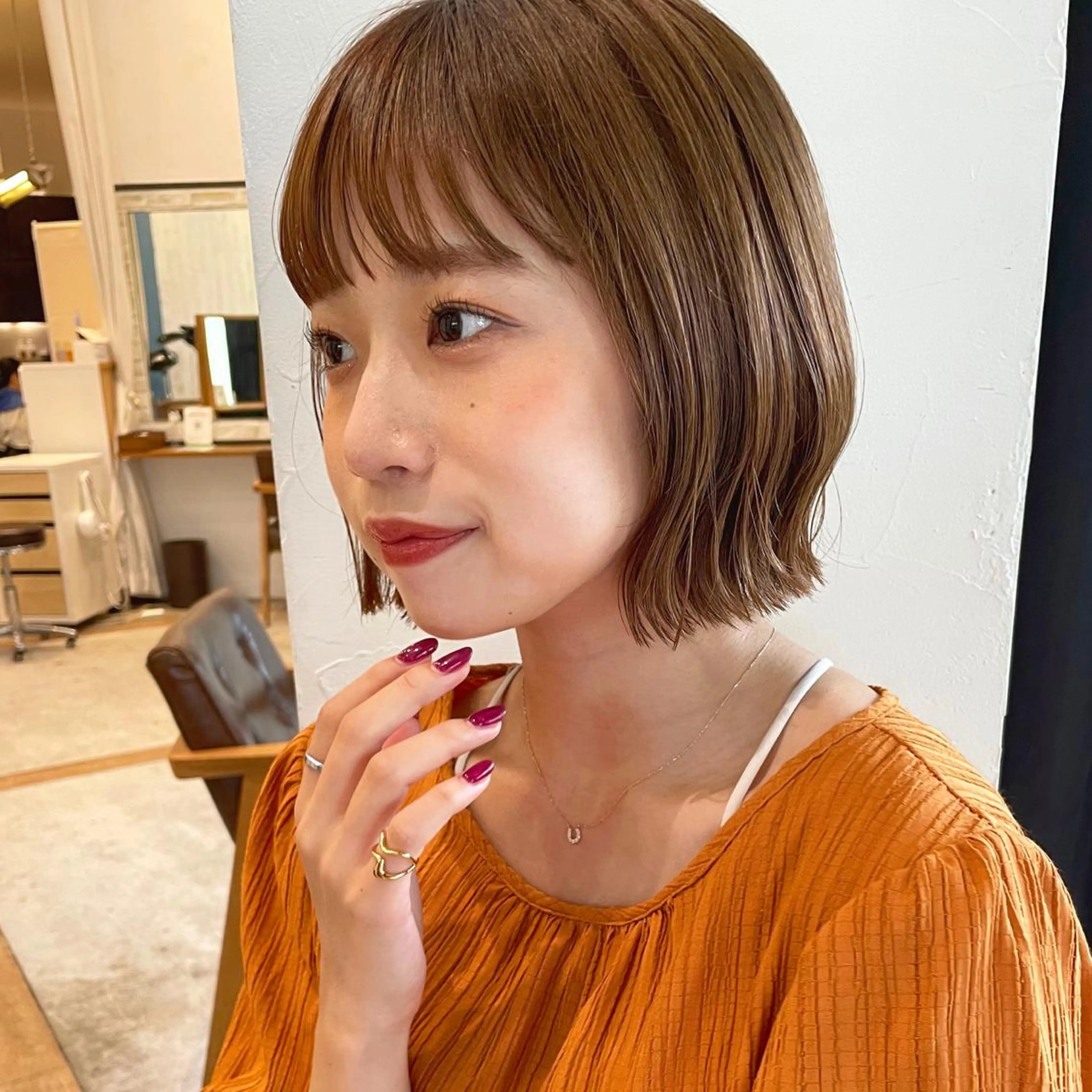 ショート カラー ヘアアレンジ ボブ OAK 学芸大学所属・秋葉萌　透明感カラー /レイヤー/ボブ♡のヘアスタイル