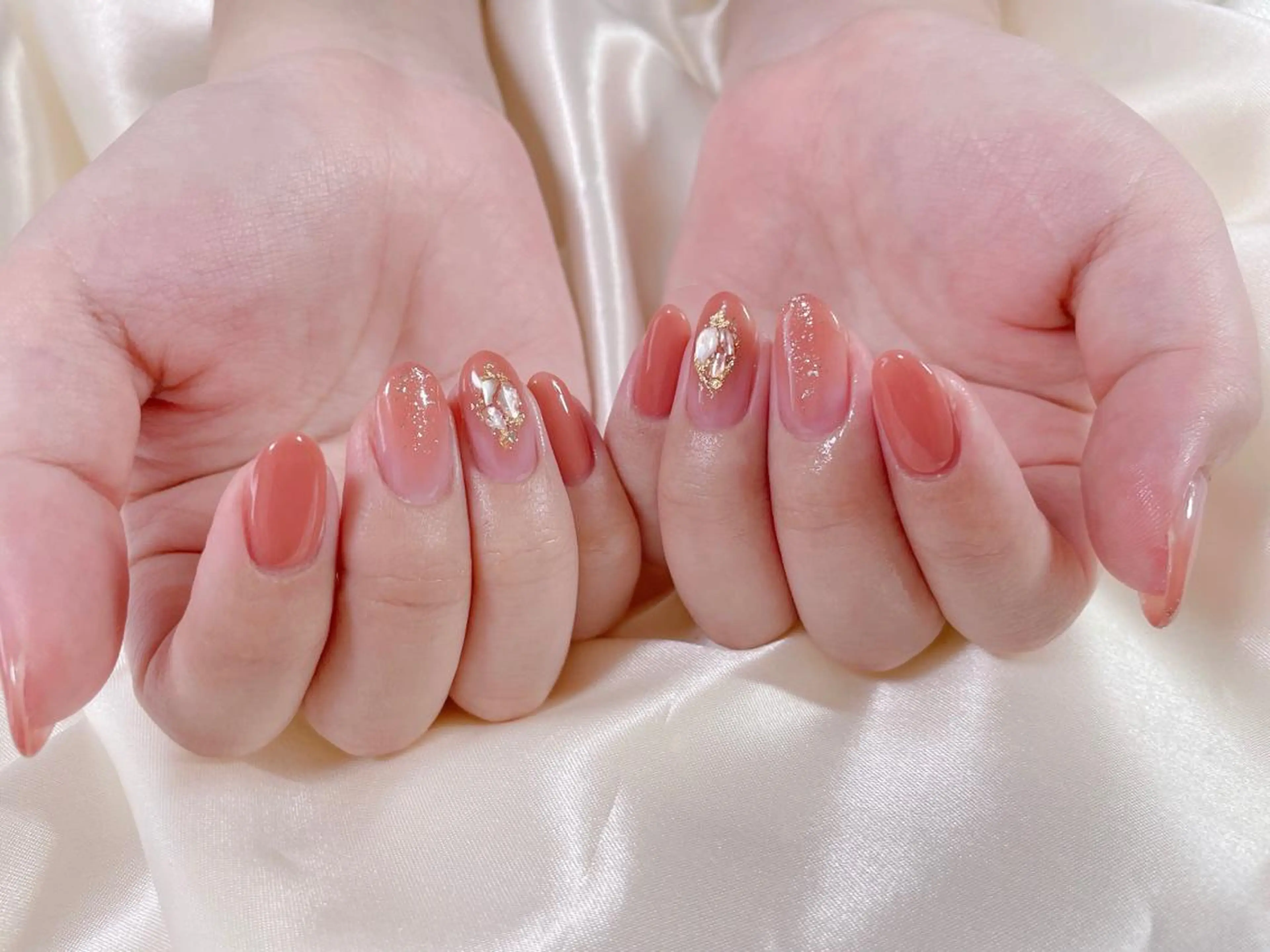 ネイル ピンク ハンドネイル Mogu nail 二子玉川のネイルデザイン