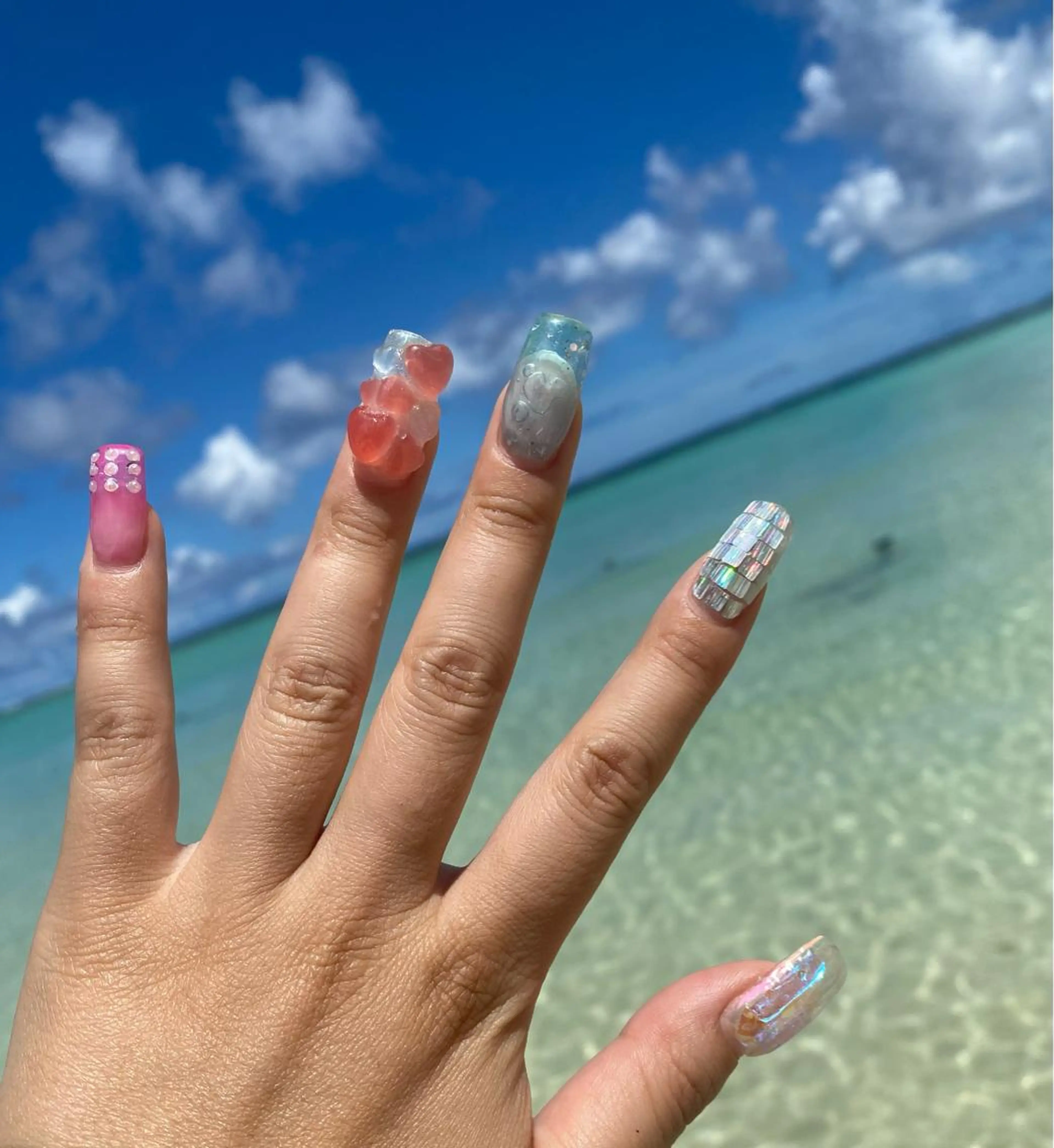 ネイル ハート ピンク 岩澤 恵子のネイルデザイン