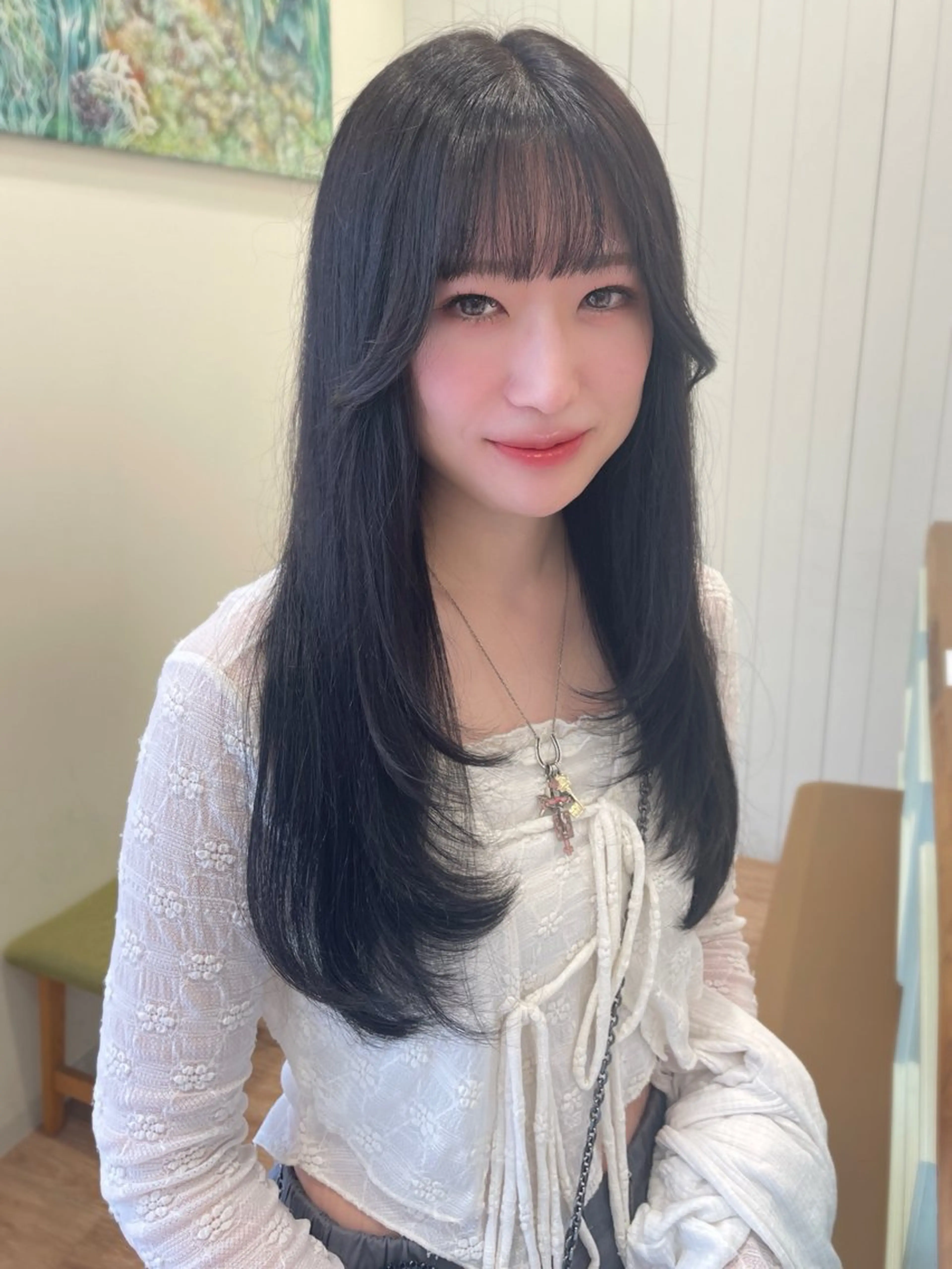 ロング カット ヘアカラー 韓国／大宮／レイヤー 🤍AYA🤍のヘアスタイル