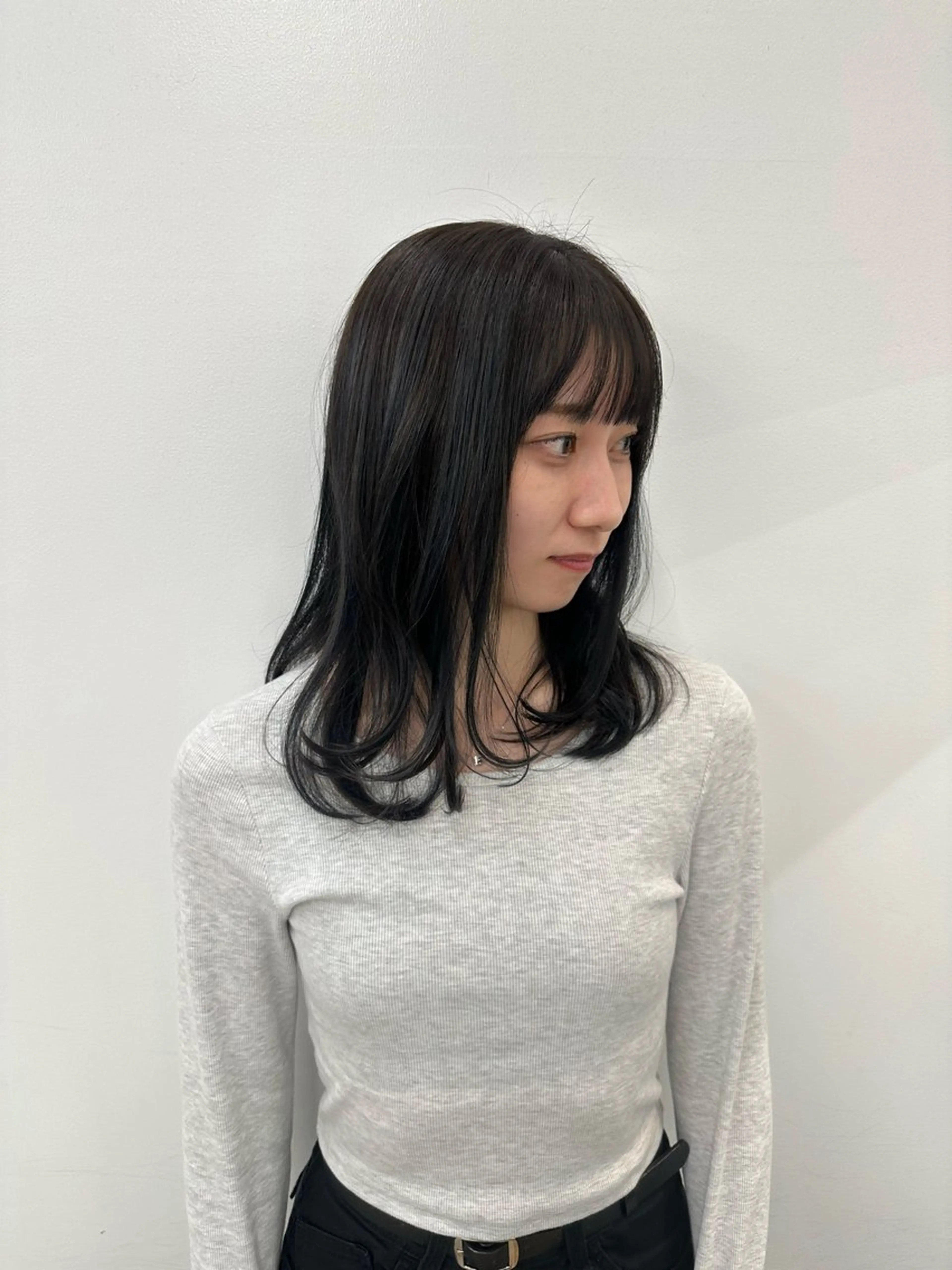 ミディアム カラー 顔まわりカット/艶髪 カラー✨けいとのヘアスタイル