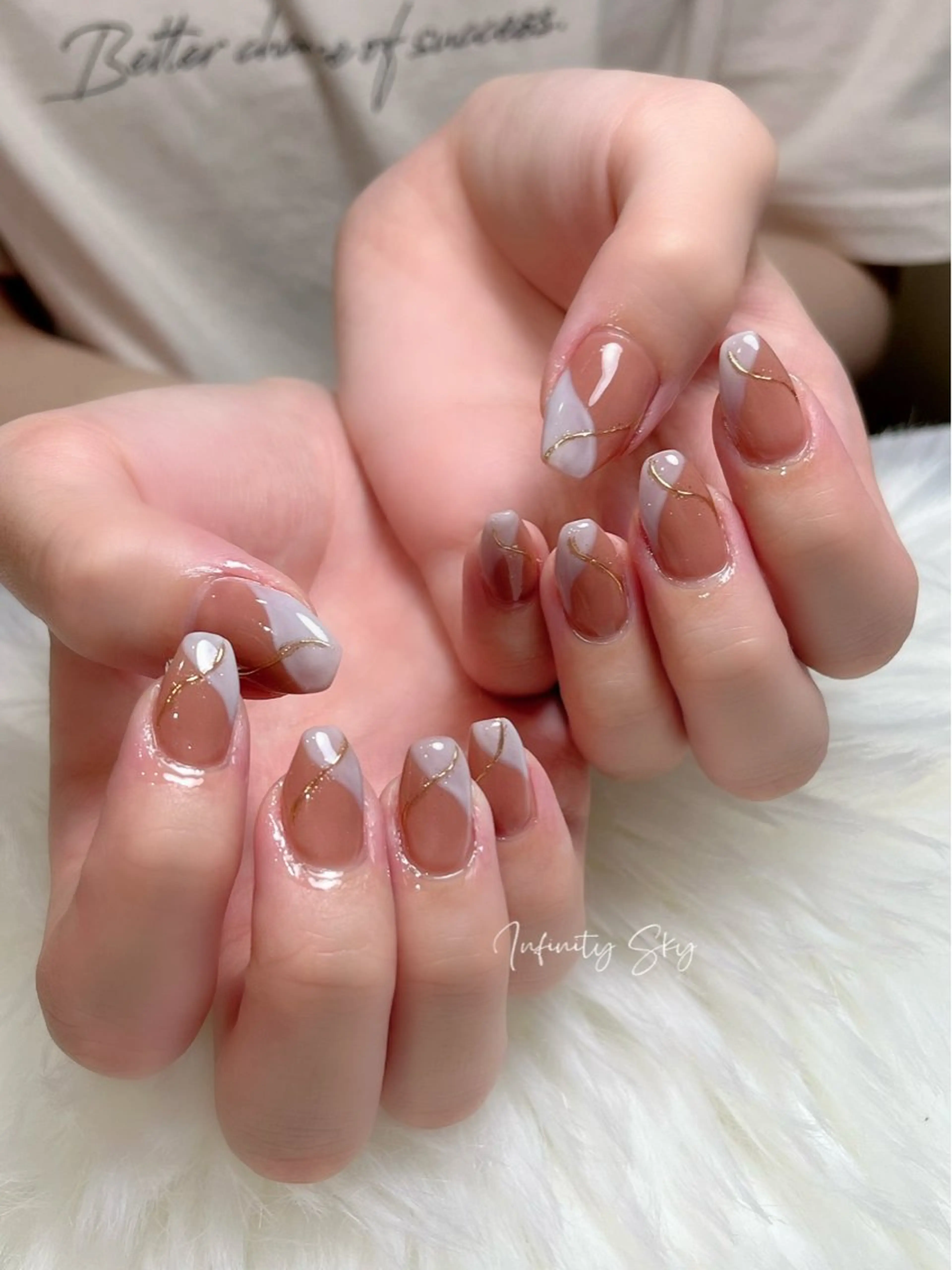 ネイル フレンチネイル ミラーネイル シンプルネイル infinity skyのネイルデザイン