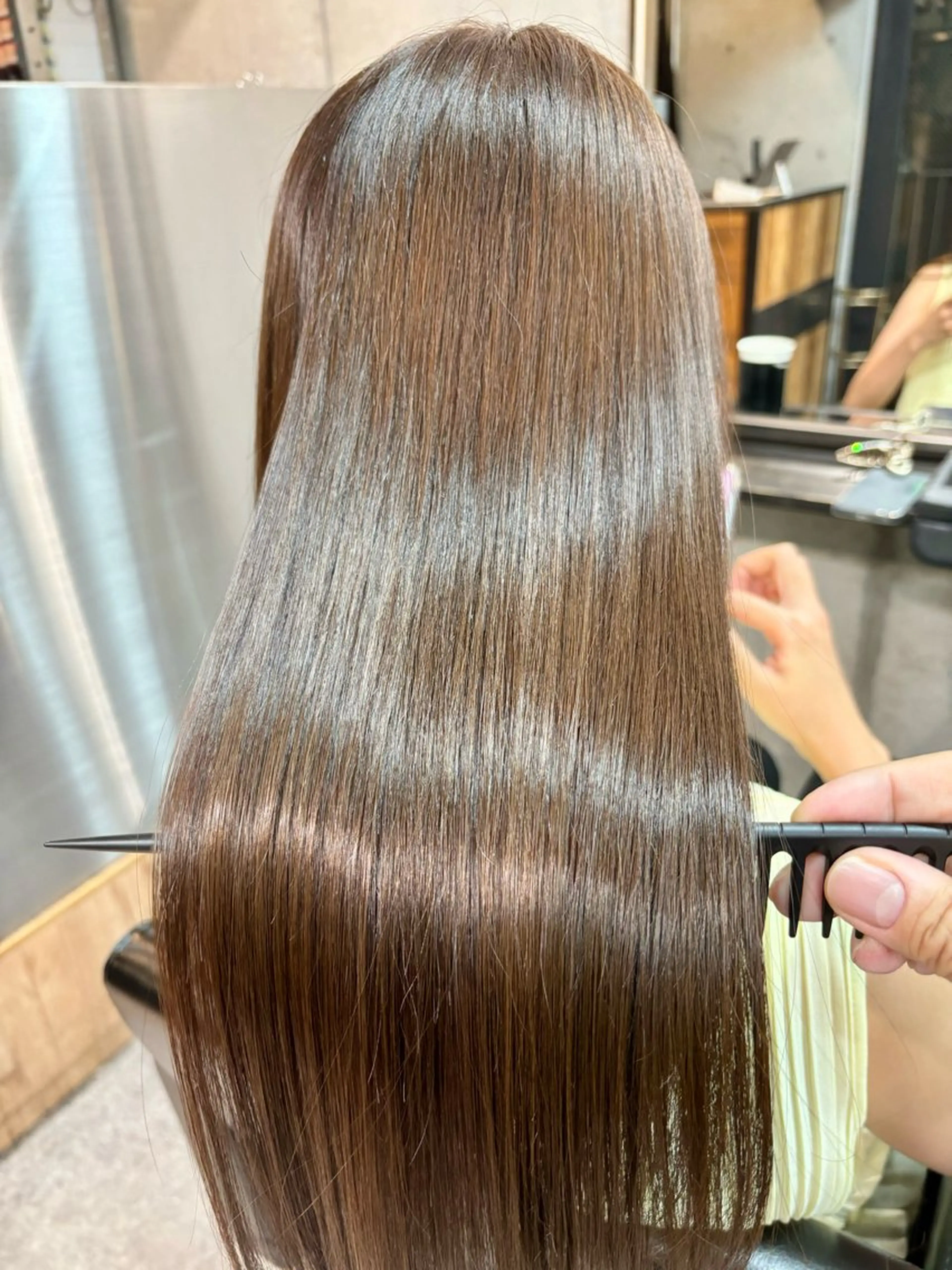 セミロング 髪質改善 縮毛矯正 酸性ストレート 縮毛矯正 トリートメント ショートボブ縮毛矯正 髪質改善のプロ山道潤のヘアスタイル