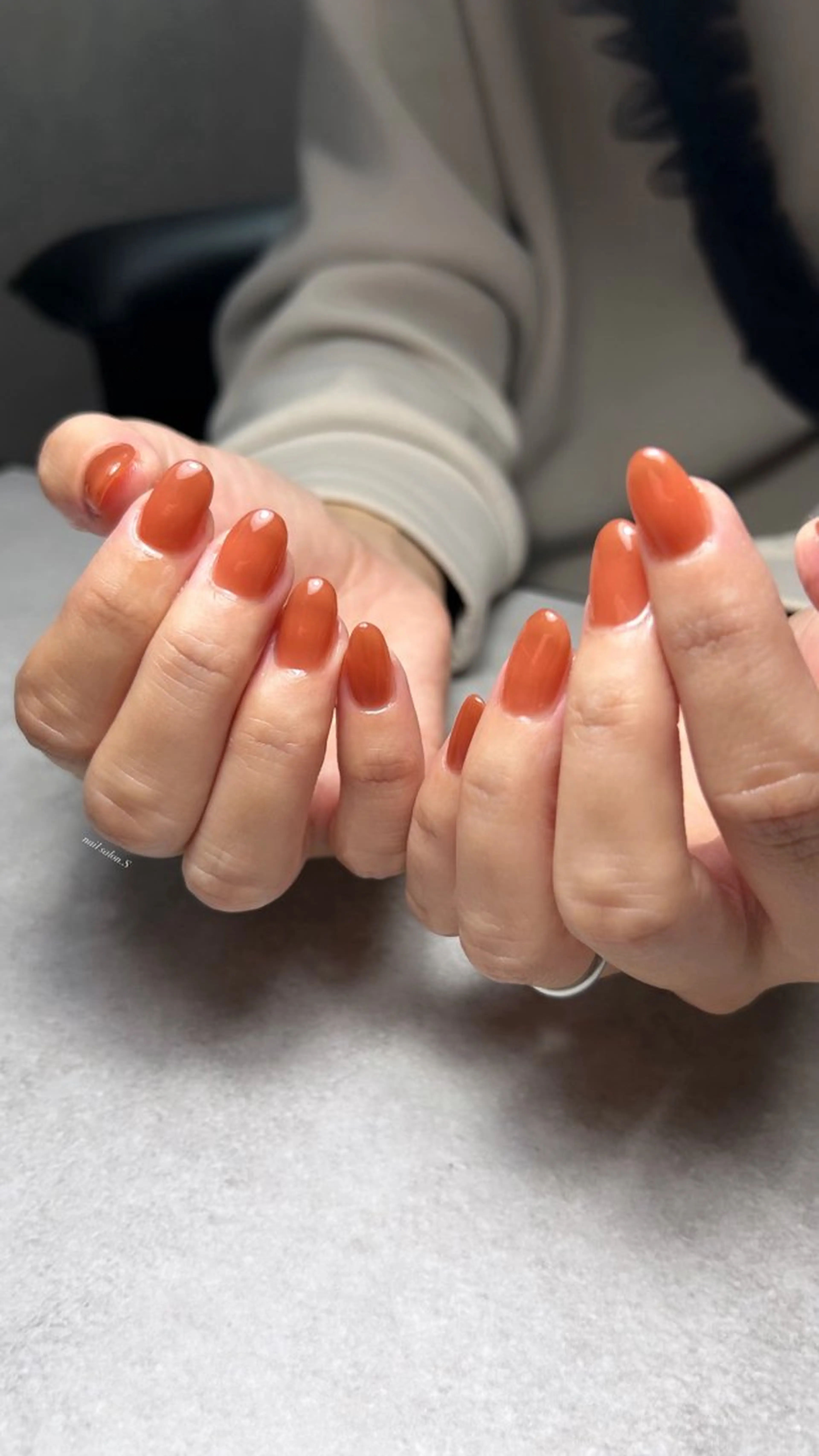 ネイル ジェルネイル 韓国ネイル オフィスネイル ワンカラーネイル ショートネイル ハンドネイル 関山 志乃のネイルデザイン