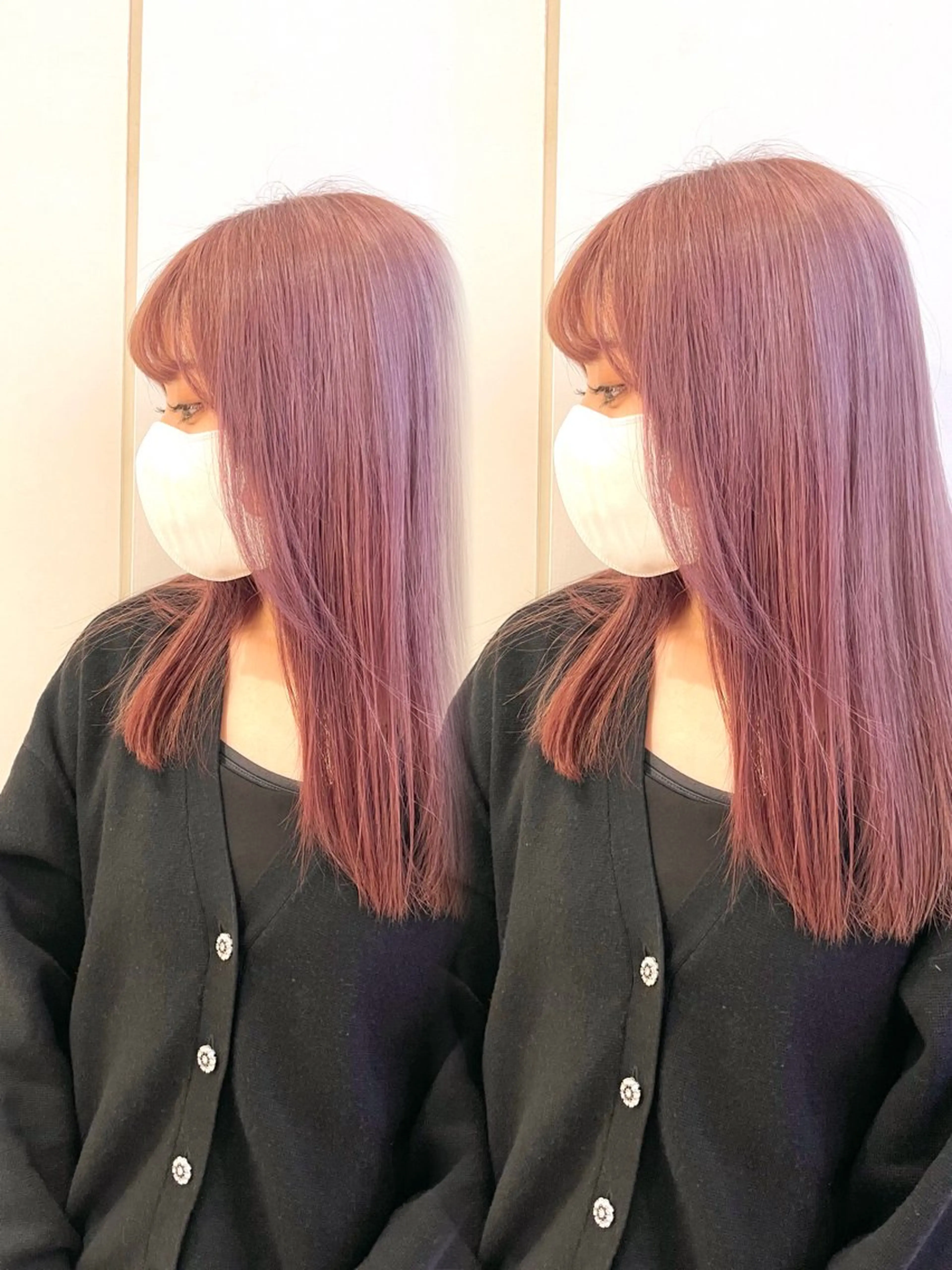 セミロング カラー ベージュカラー ブリーチ ブルーカラー ケアブリーチ 透明感カラー ハッシュカット レイヤー池袋のヘアスタイル