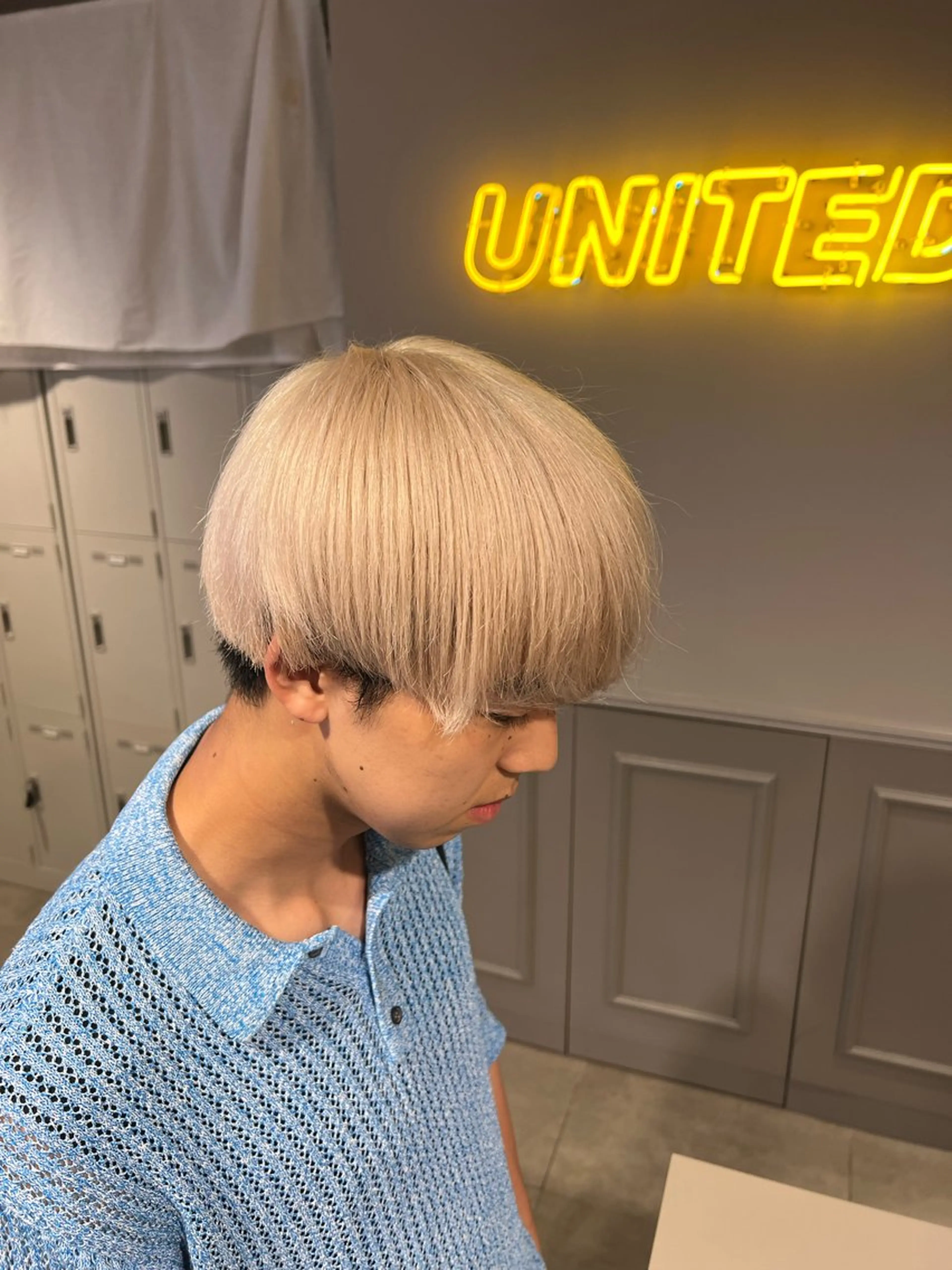 ショート カラー パーマ メンズ ヘアカラー 韓国レイヤーカット /REIのヘアスタイル