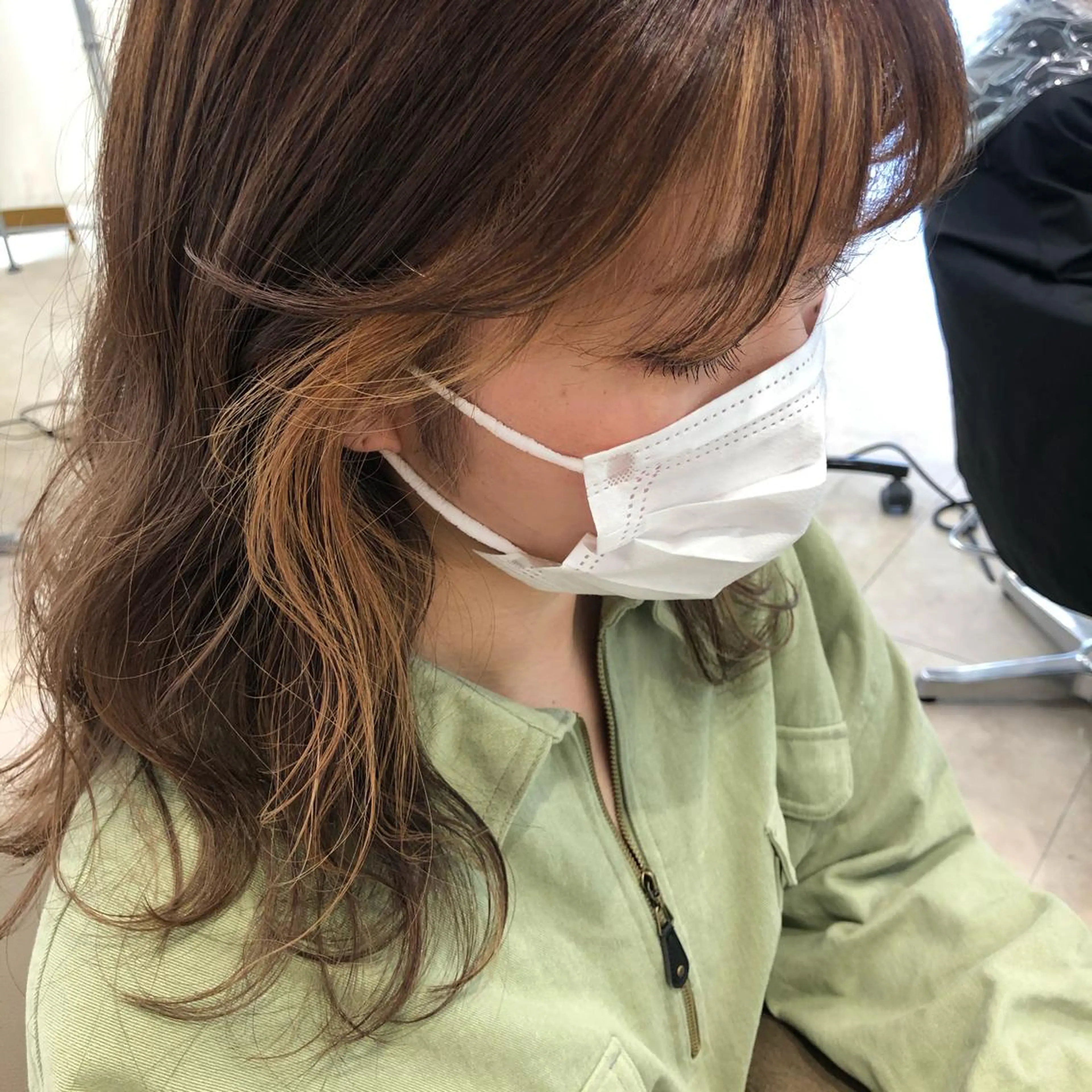 ロング カラー ハイライトカラー 顔周りカット ハイライト 似合わせ.ﾍｱｾｯﾄ 得意🌹井上美沙のヘアスタイル