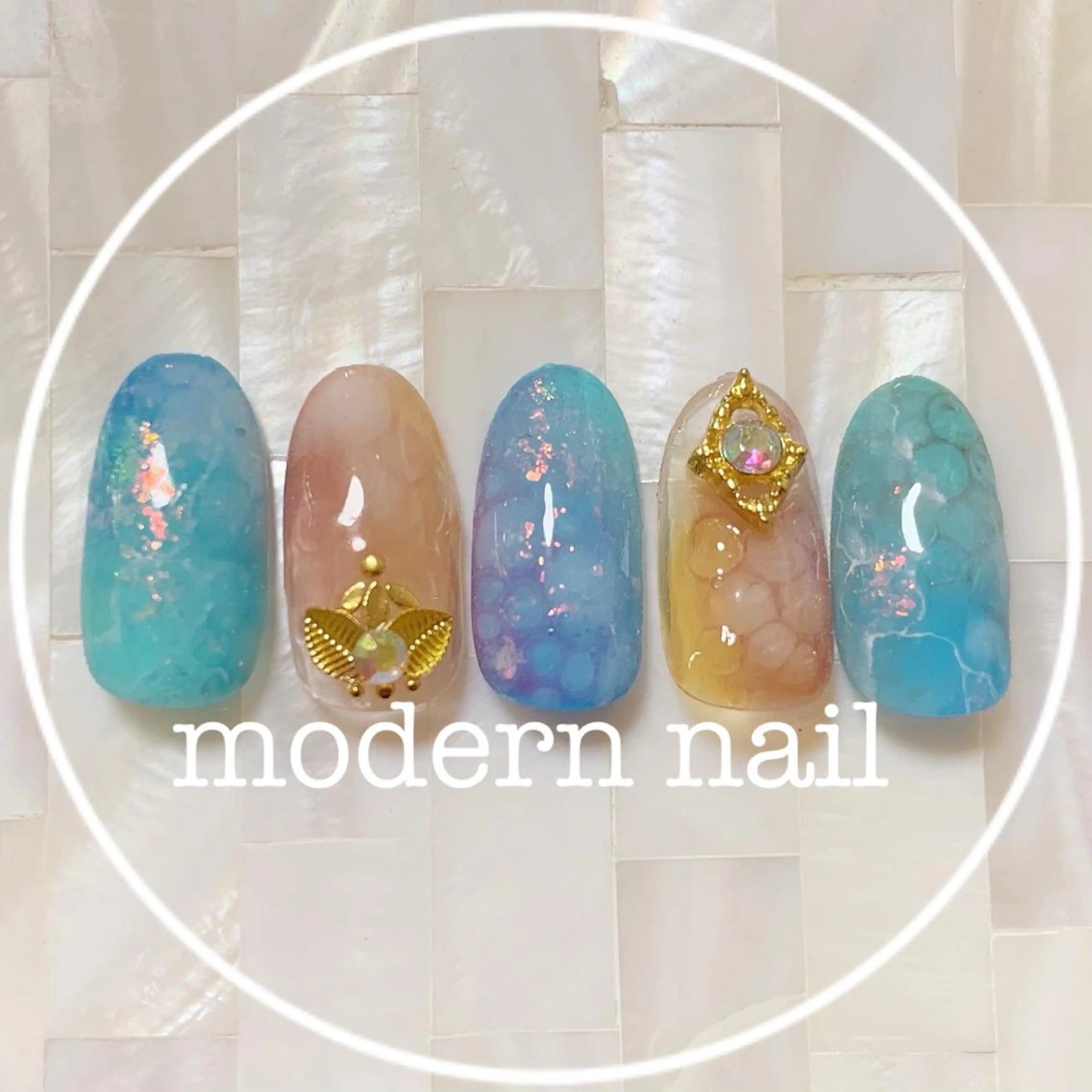 ネイル 夏ネイル 小川 玲奈のネイルデザイン