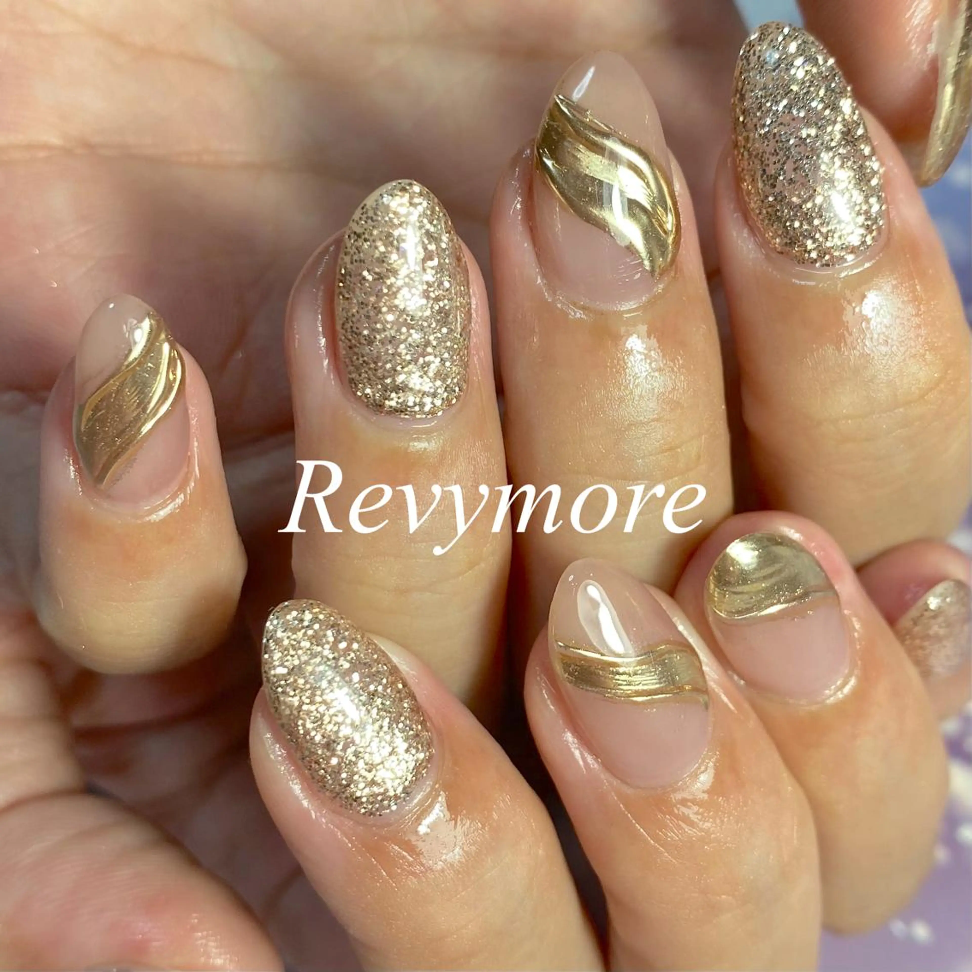 ショート ネイル アートネイル ジェルネイル ミラーネイル ニュアンスネイル オフィスネイル nail salon Revymore所属・nail salon Revymoreのネイルデザイン