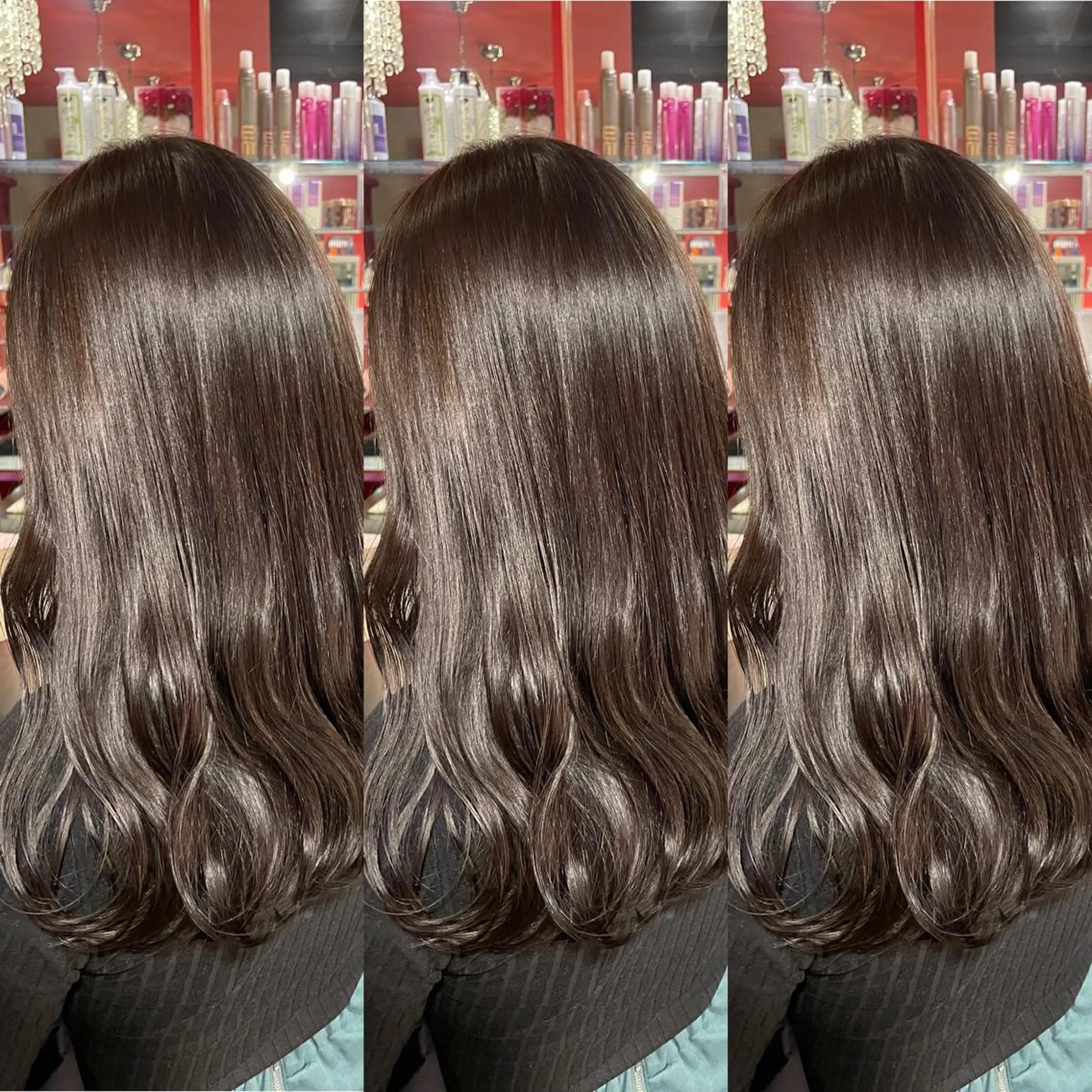 ミディアム カラー ブラウンカラー チョコレートブラウン カット ヘアカラー hair salon Lihina所属・韓国ヘア🇰🇷 FUMINAのヘアスタイル