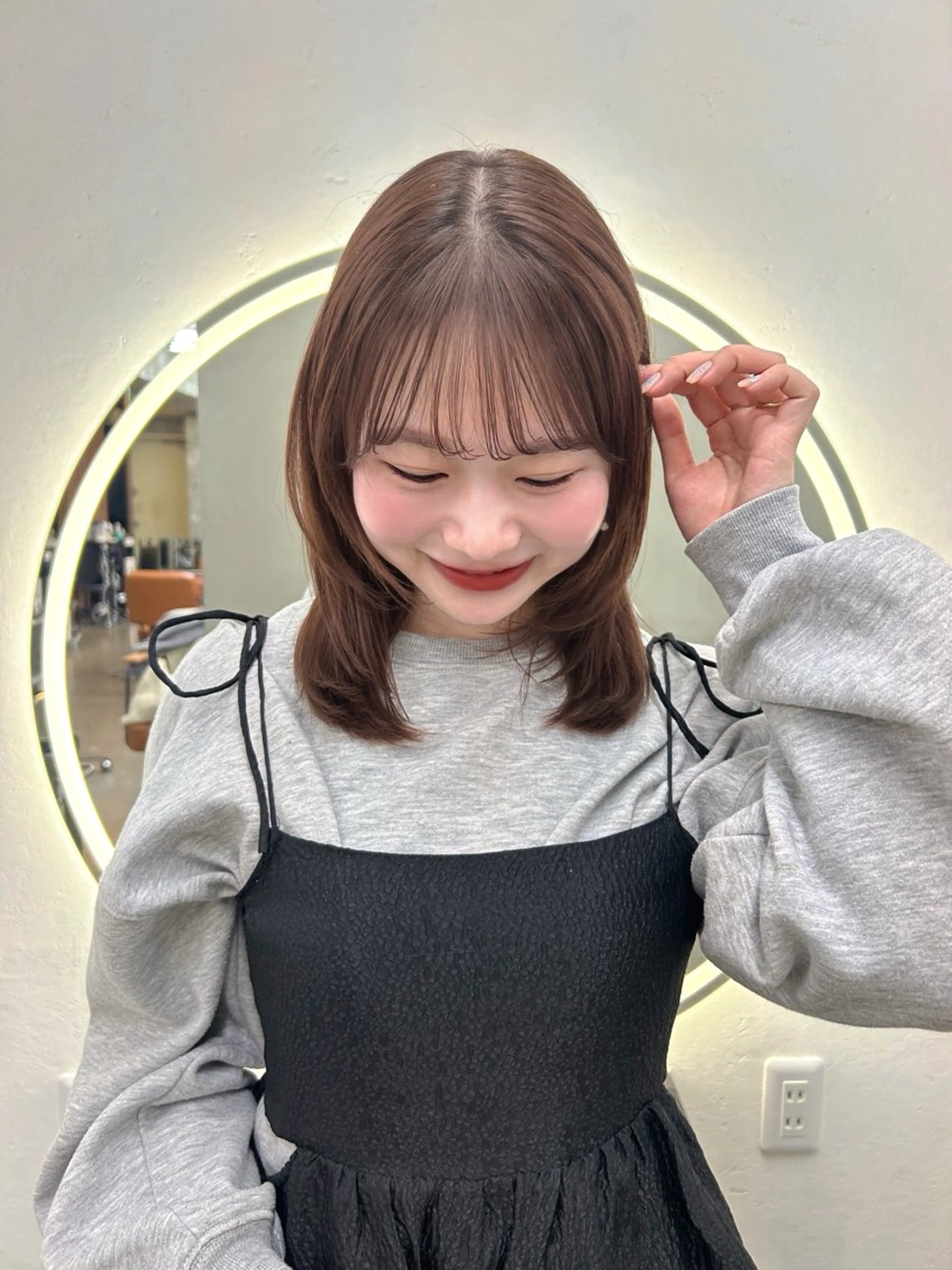 セミロング カット ヘアカラー トリートメント ヘアセット 🌸透明感/レイヤー / 栗林 彩🌸のヘアスタイル