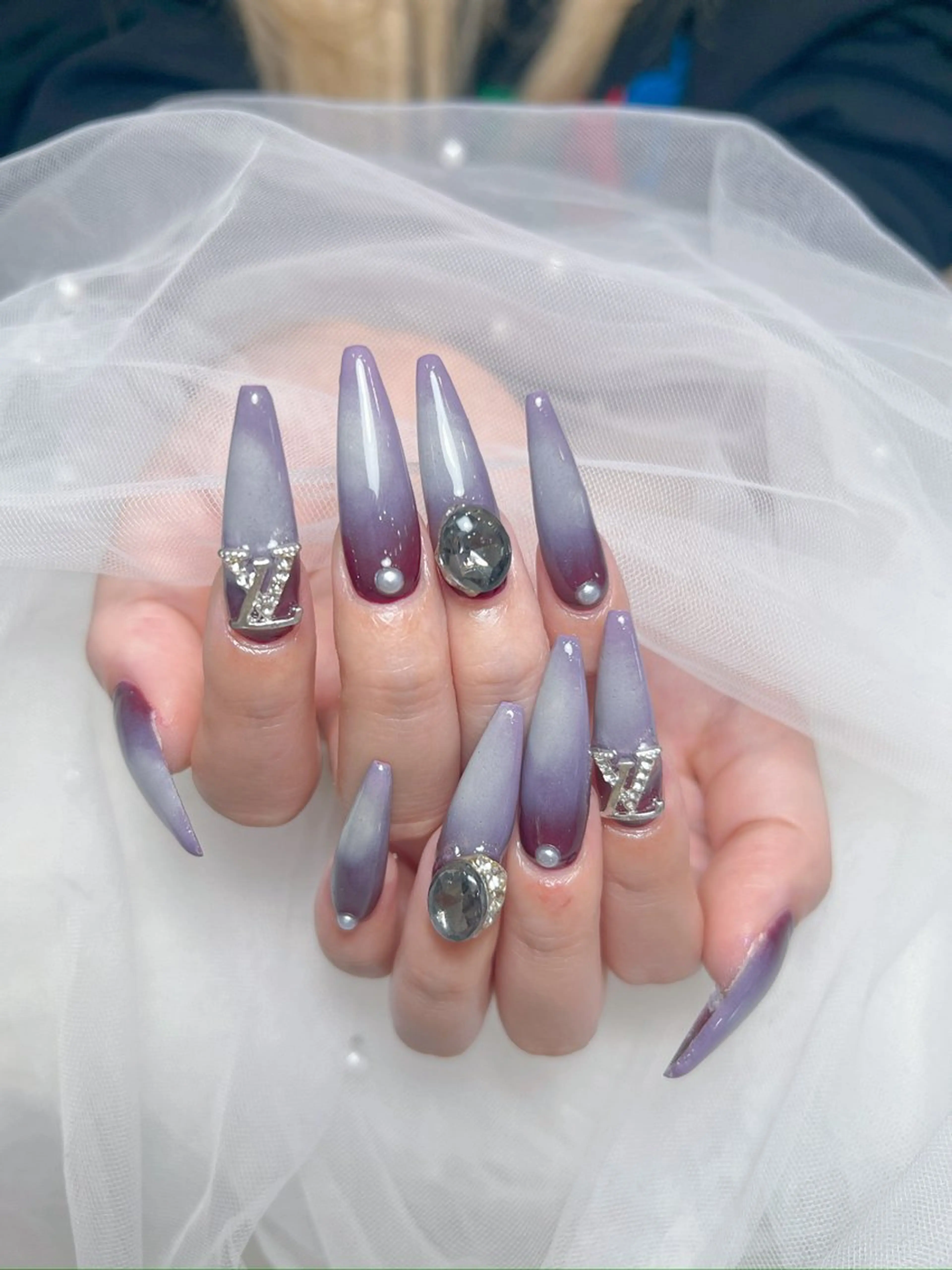 ネイル アートネイル オーロラネイル チークネイル 長さ出し フットネイル Miya_nail所属・Miya _nailのネイルデザイン