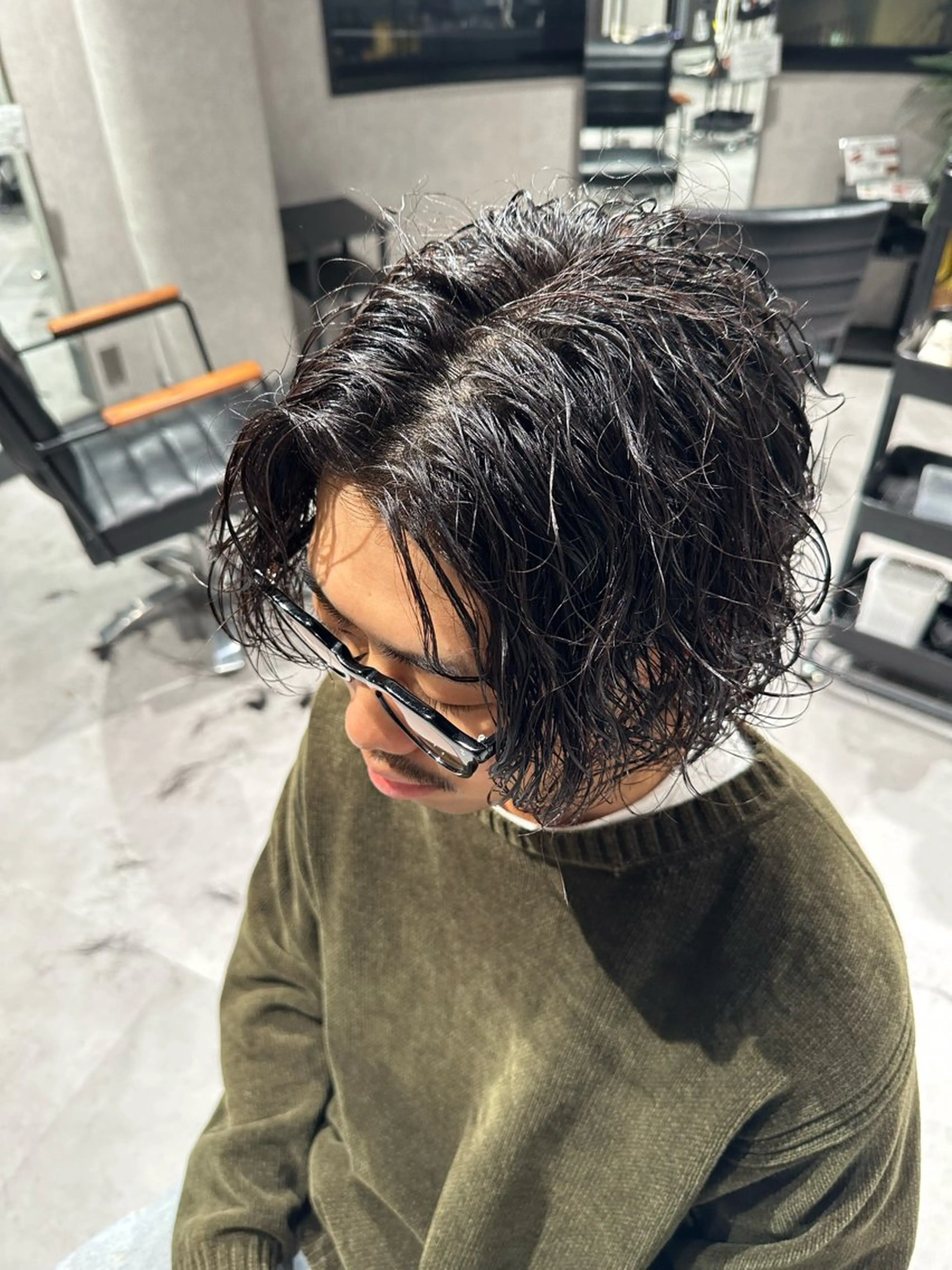 ミディアム パーマ ヘアアレンジ メンズ NEXT NEO所属・メンズヘア静岡 ✂︎Ryuheiのヘアスタイル