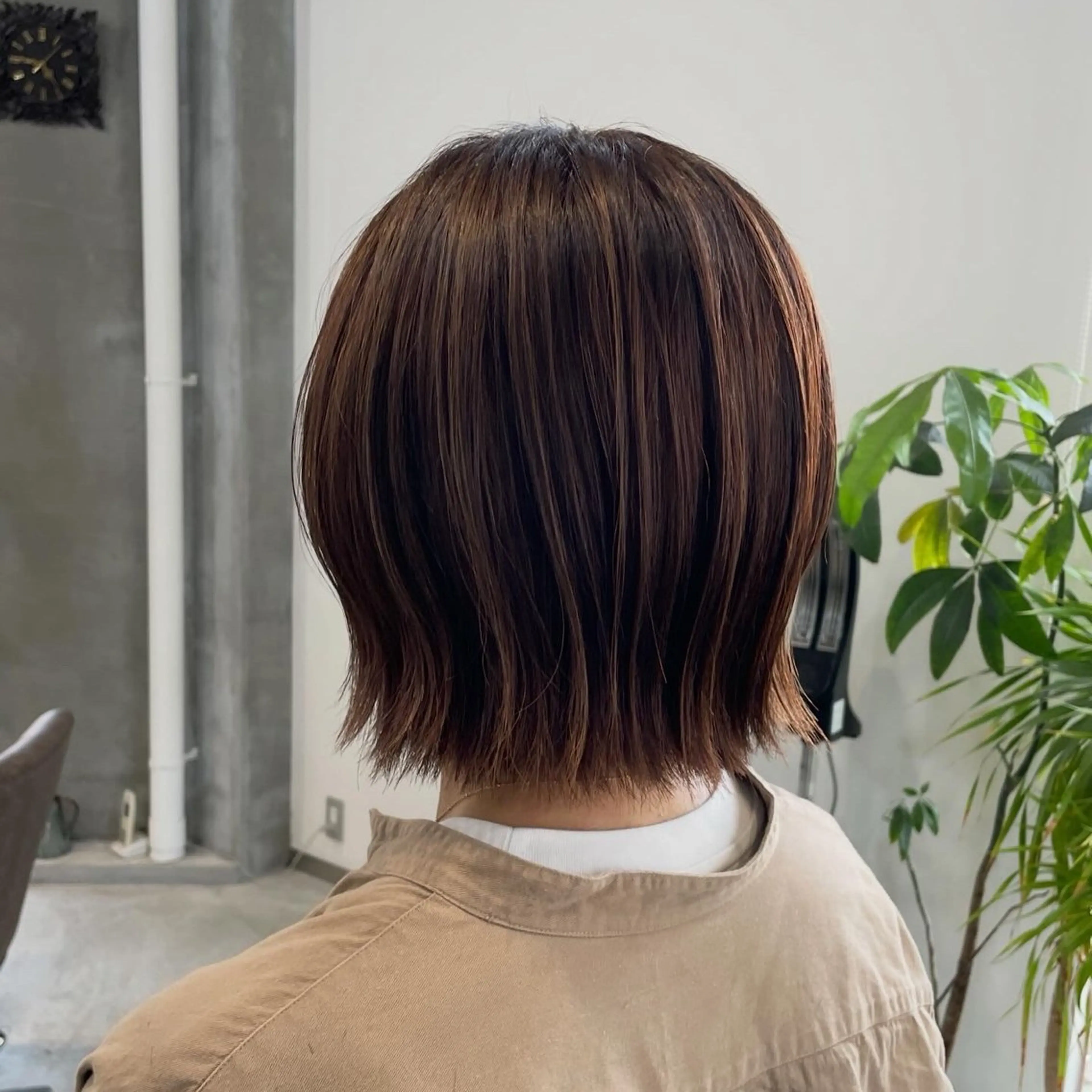 ショート 切りっぱなしボブ ボブ ハイライト カット ヘアカラー 北山／ボブ／レイヤー /maru☺︎のヘアスタイル