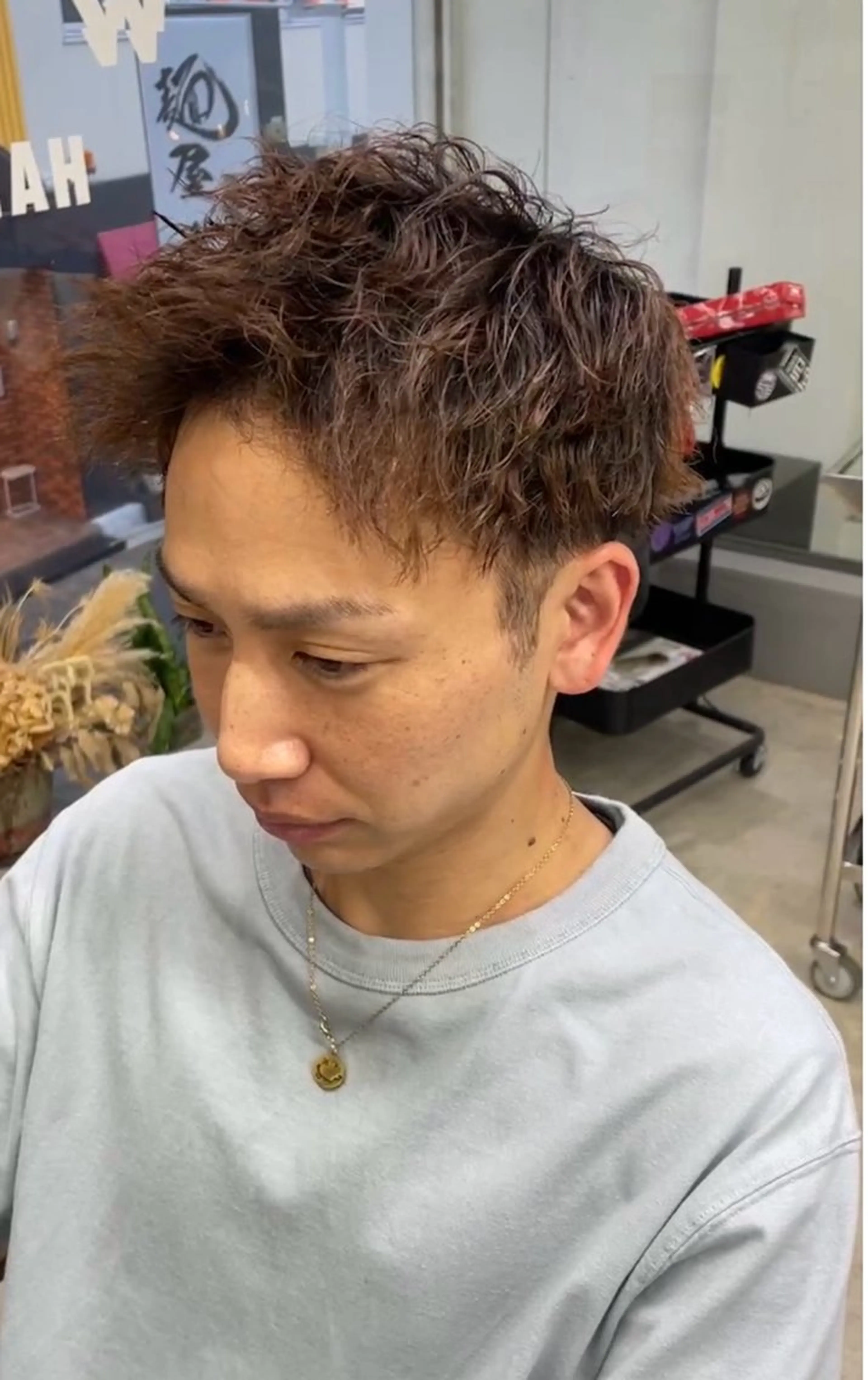 ショート パーマ メンズ カット パーマ メンズ専門サロン wokeのヘアスタイル