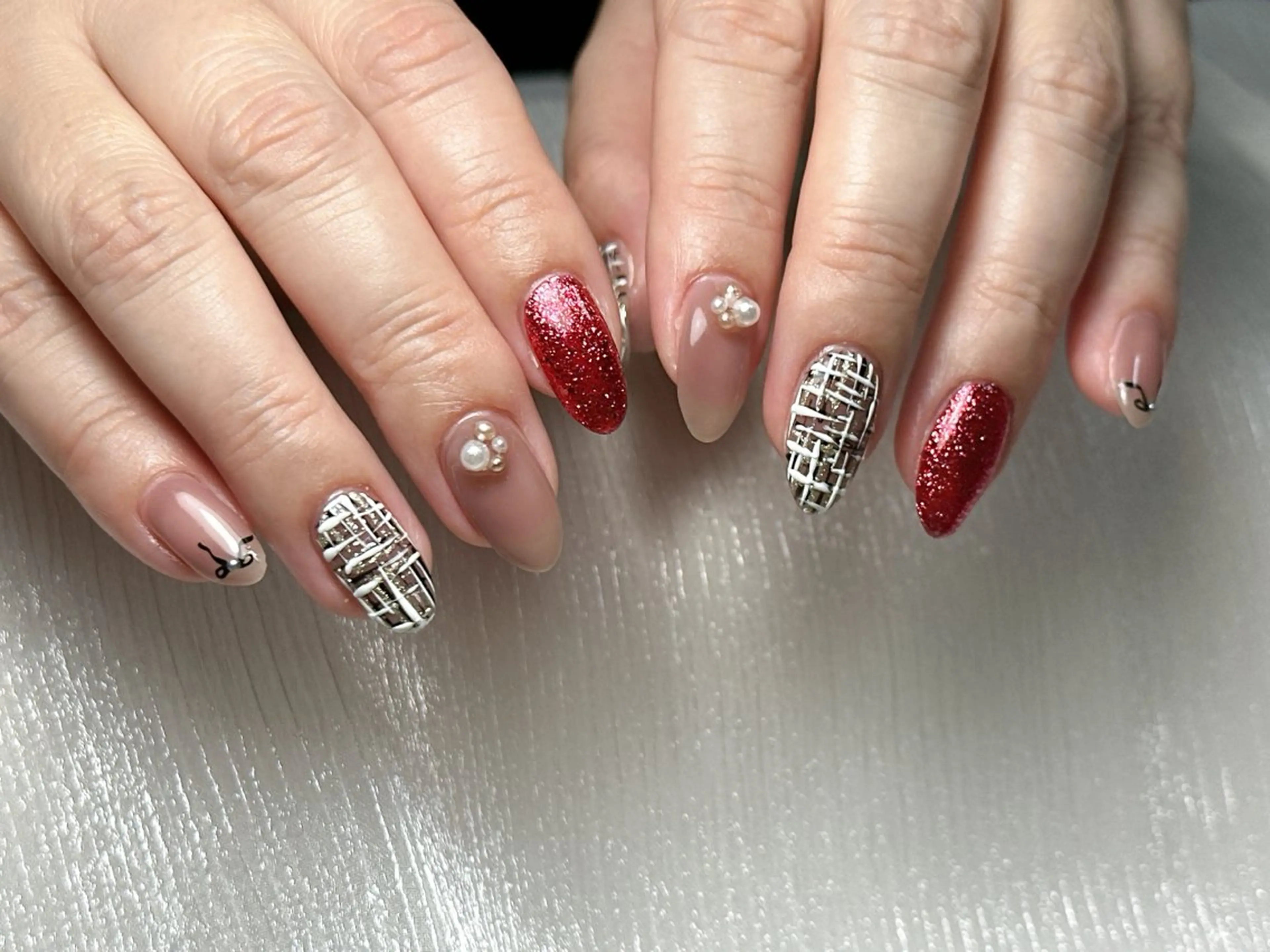 ネイル オーロラネイル ブルー フットネイル フレンチネイル ジェルネイル kiki nail たまプラーザのネイルデザイン