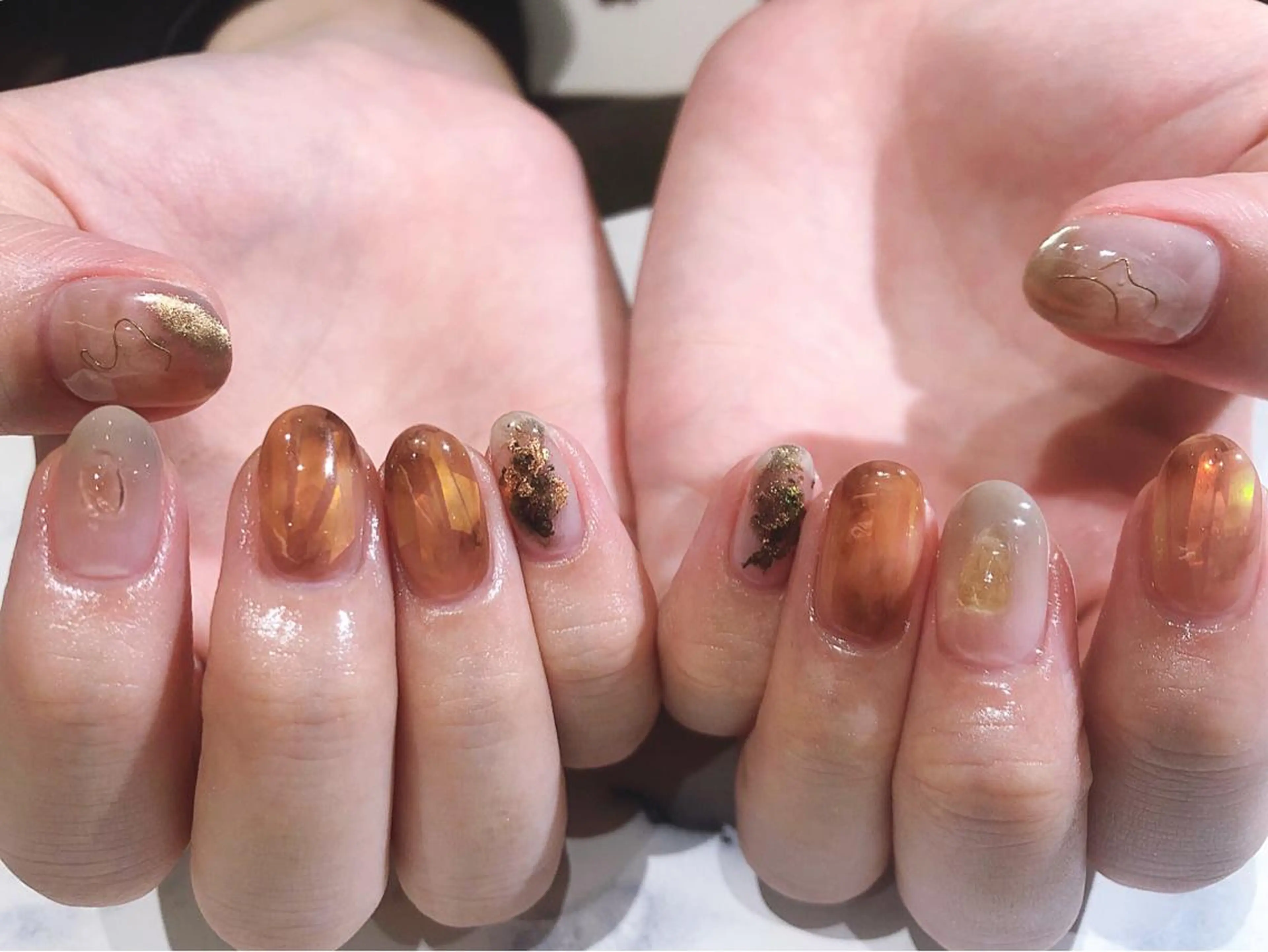 ショート カラー キッズ ネイル マツエク・マツパ ハンドネイル illum hicariのネイルデザイン