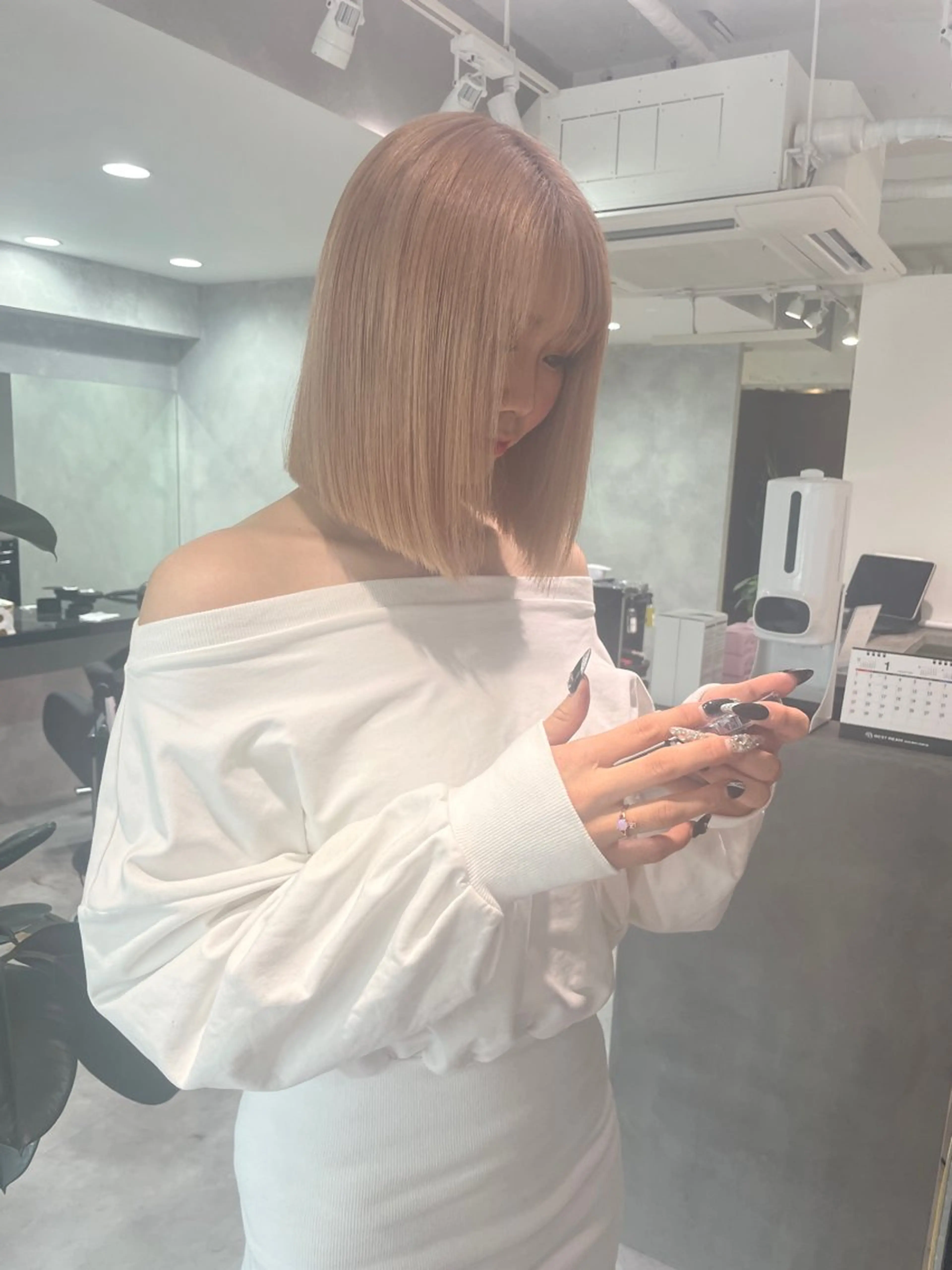 ミディアム カット ヘアカラー トリートメント ✨韓国ヘア/やすよ/ 透明感/レイヤー✨のヘアスタイル