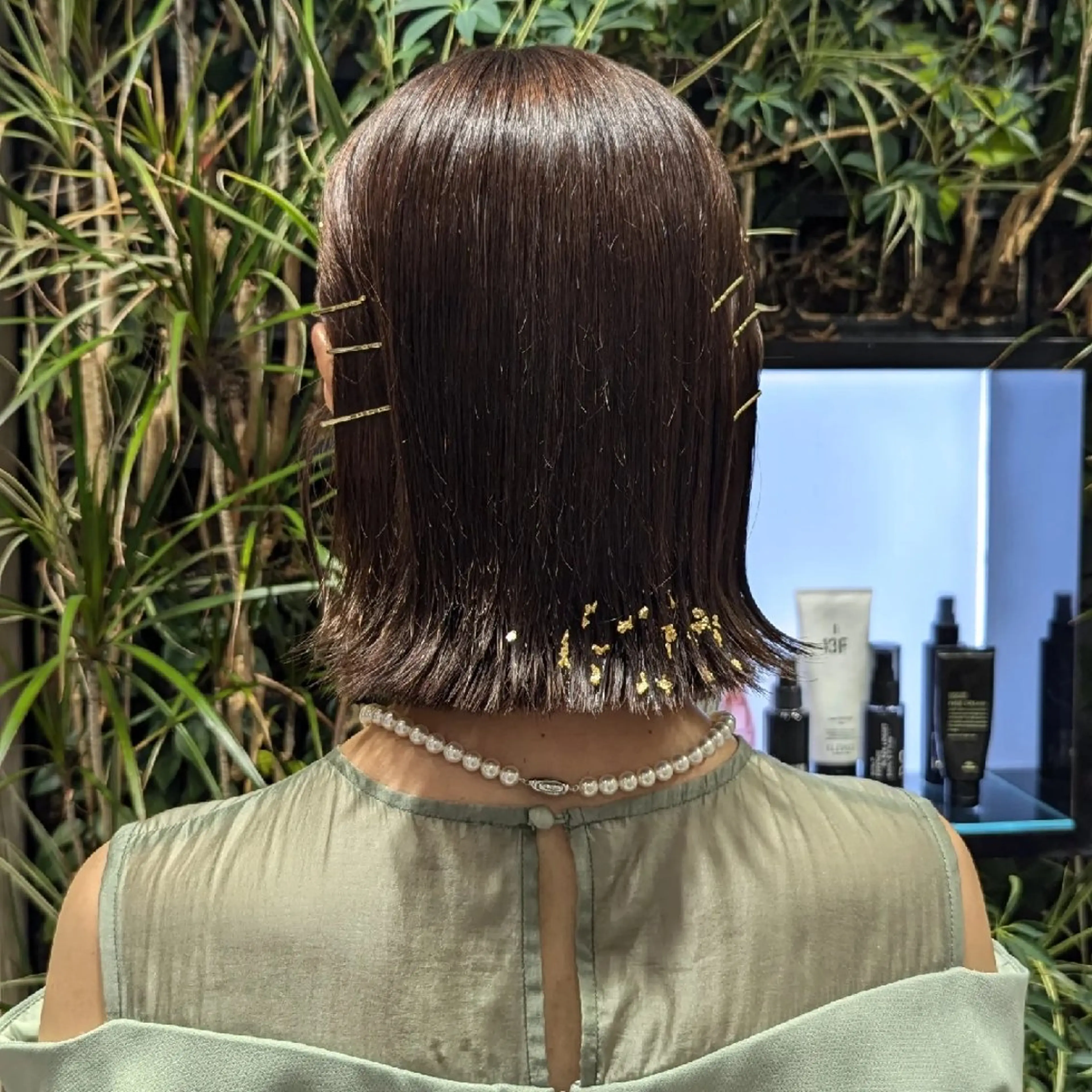 ショート ボブ ヘアセット 髪質改善/お呼ば れヘア/透明感カラーのヘアスタイル