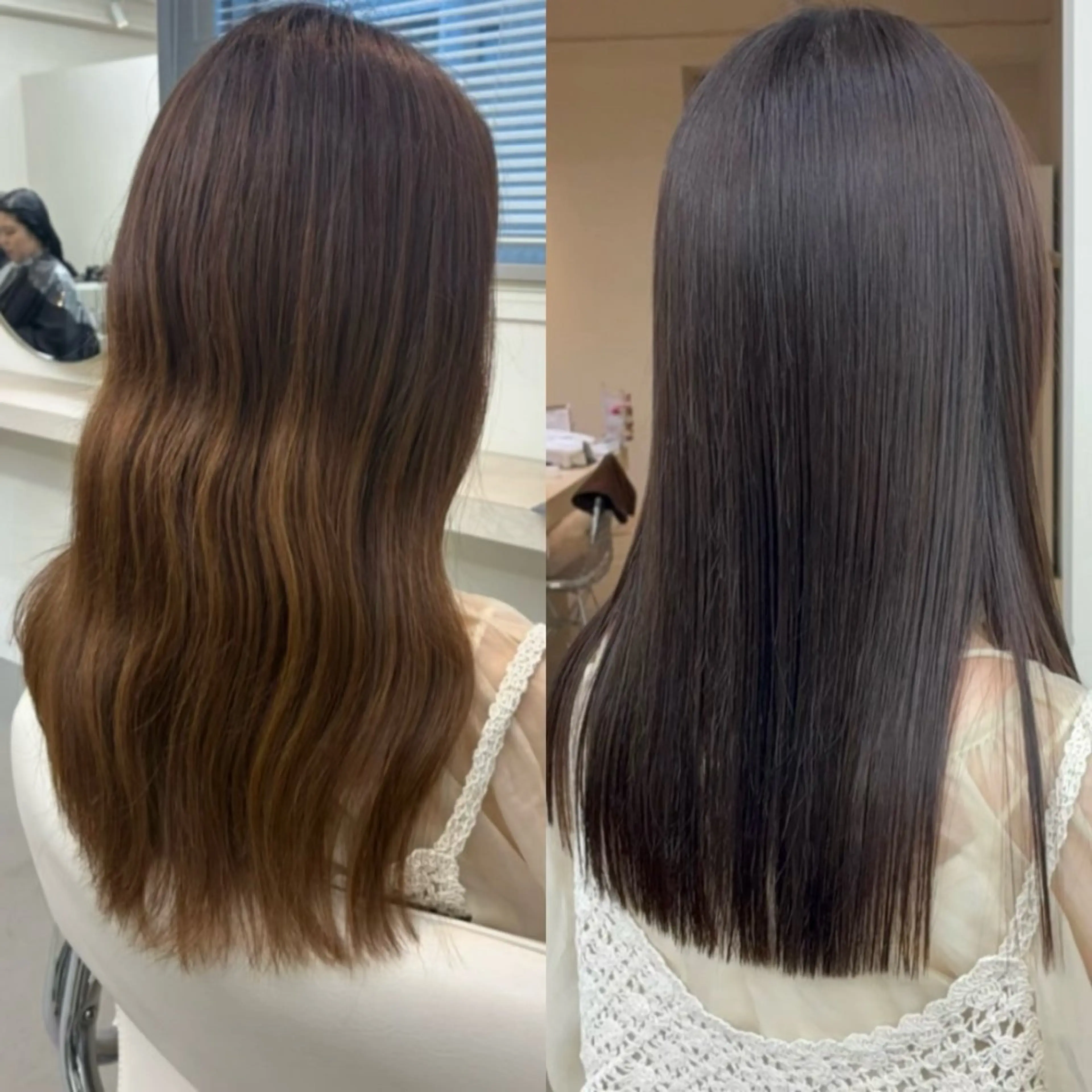 カット➕透明感カラー➕中性ストレート➕極潤トリートメントの写真