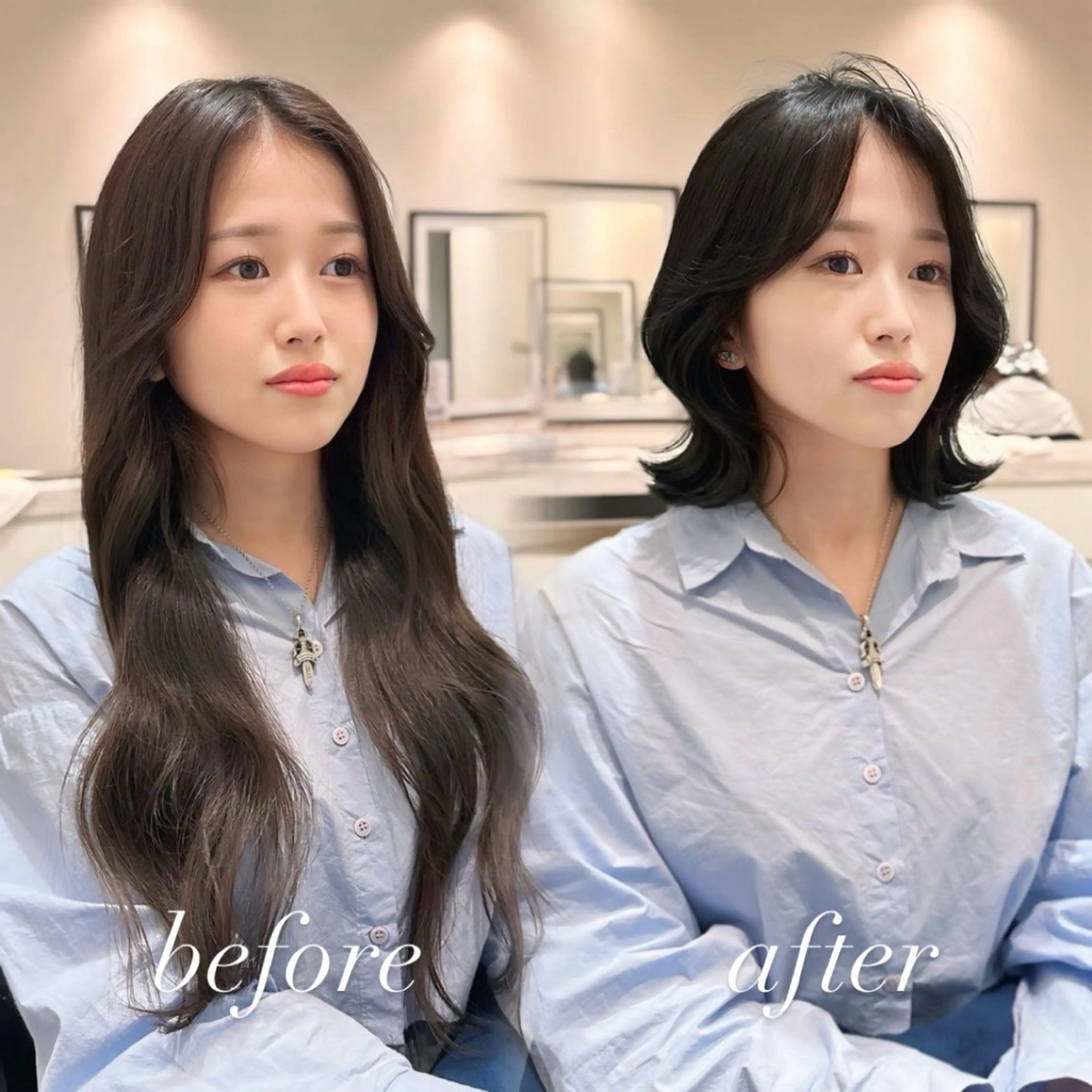 ミディアム ボブ 韓国風ヘア カット ヘアカラー トリートメント Sayu🤍ktwo -nagoyaのヘアスタイル