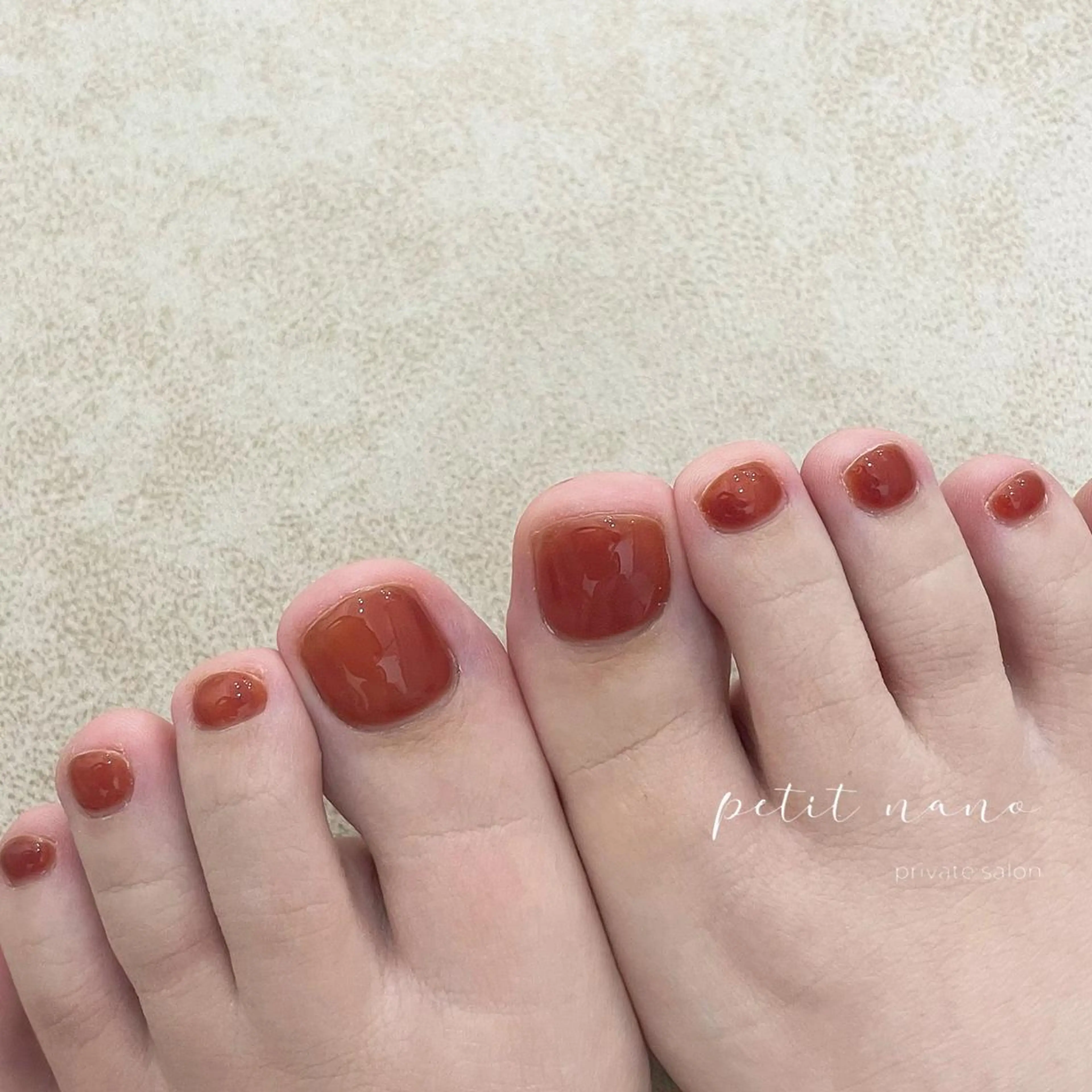ネイル フットネイル ジェルネイル ニュアンスネイル パラジェル ショートネイル nail‪◯ petitnanoのネイルデザイン