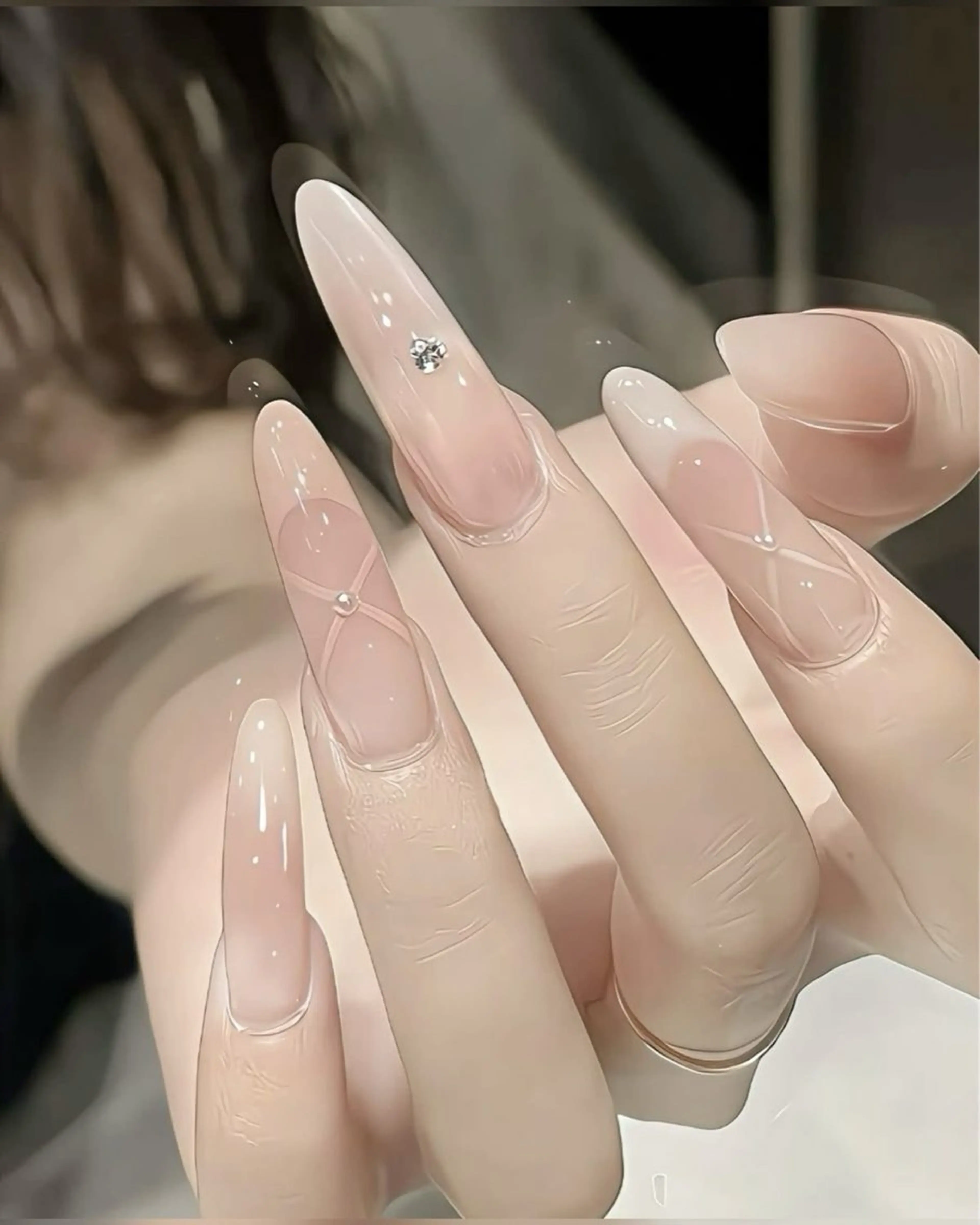 ネイル 長さ出し フレンチネイル グラデーション 卒業式 マグネットネイル ハンドネイル MIHANA NAILのネイルデザイン
