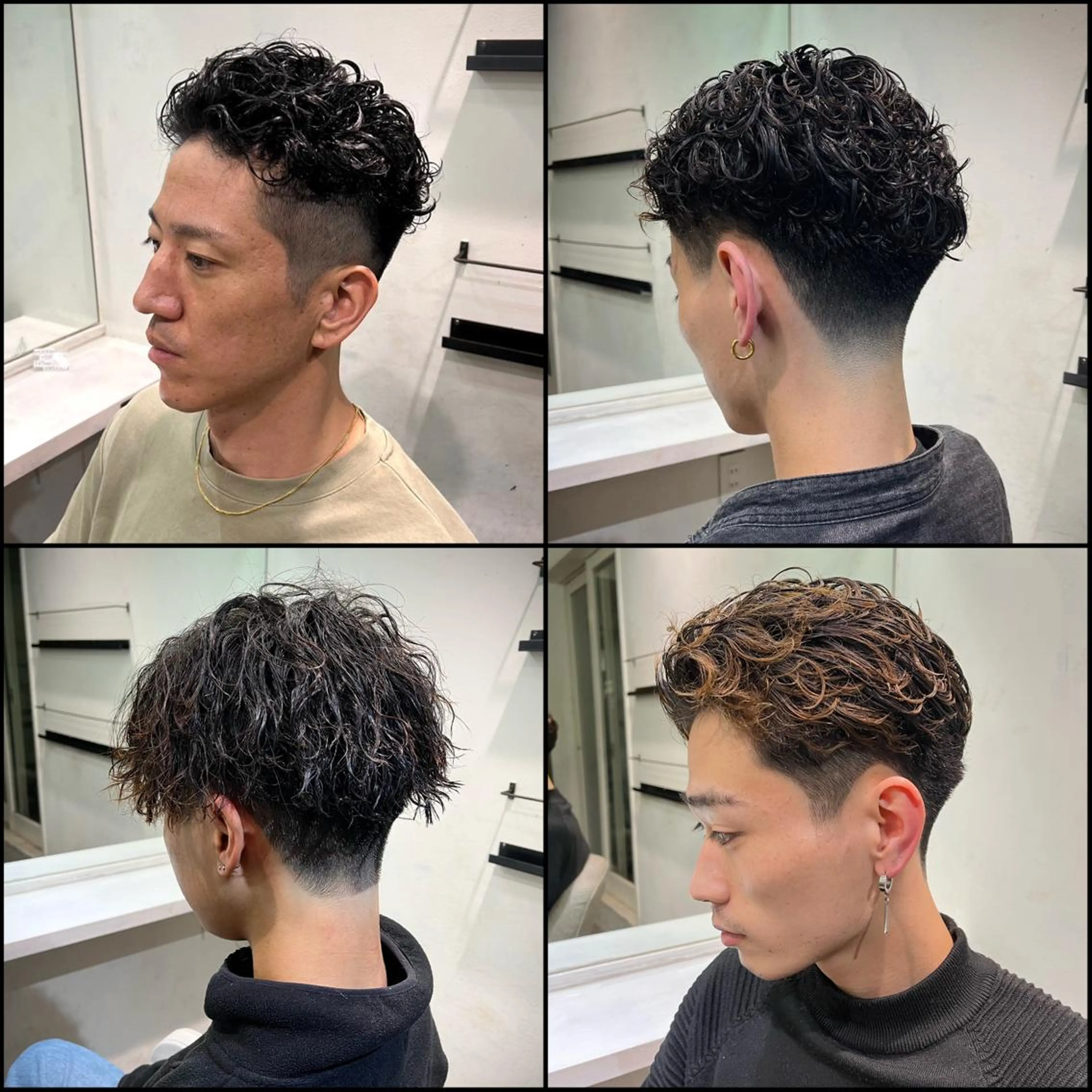 ショート カラー パーマ メンズ アイブロウ メンズパーマ スペインカール メンズアイブロウ 京都駅メンズカット/ パーマ/Keigoのヘアスタイル