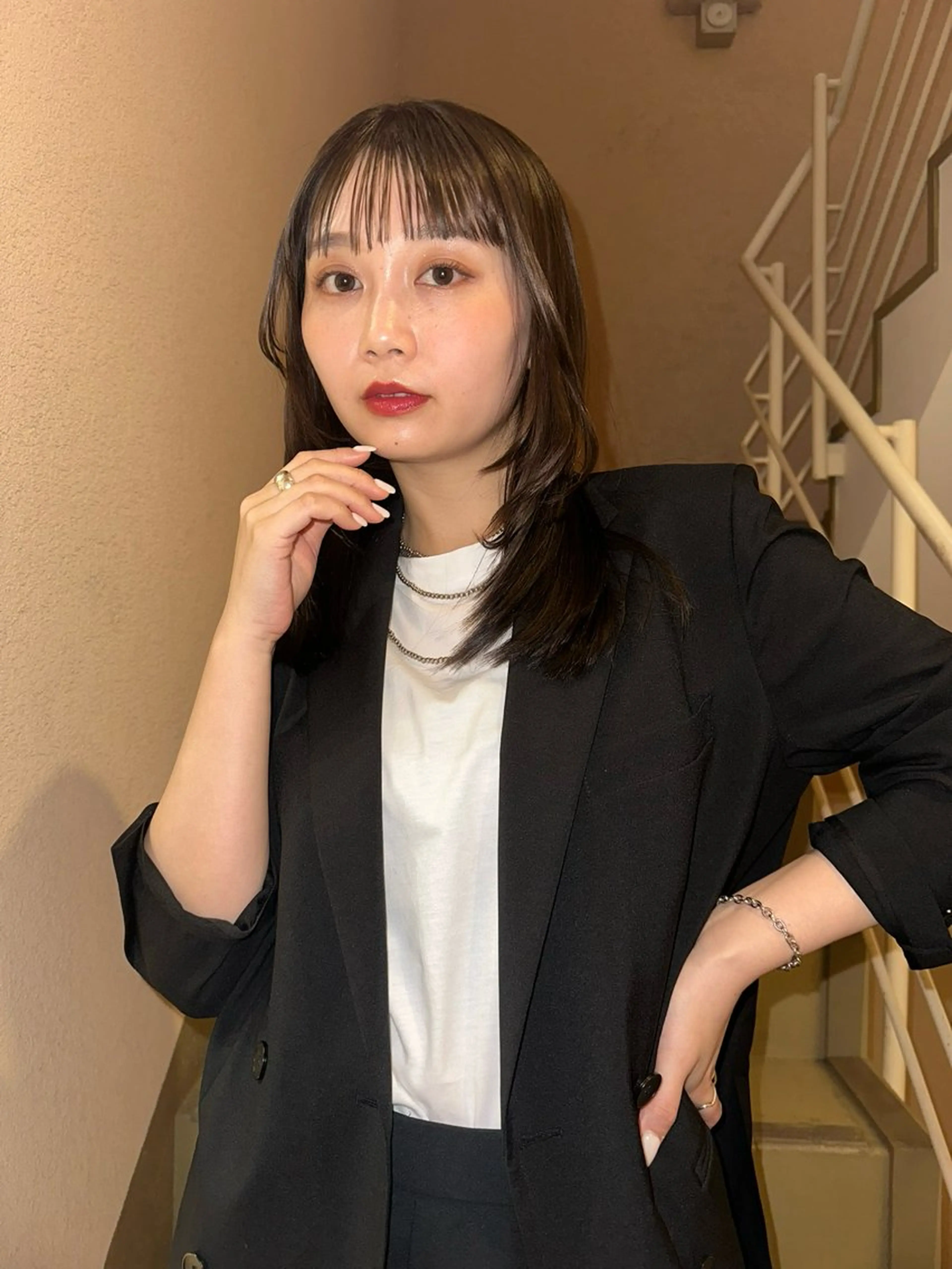 セミロング カット ヘアカラー 🍇透明感カラー/ カットひかる🍒のヘアスタイル