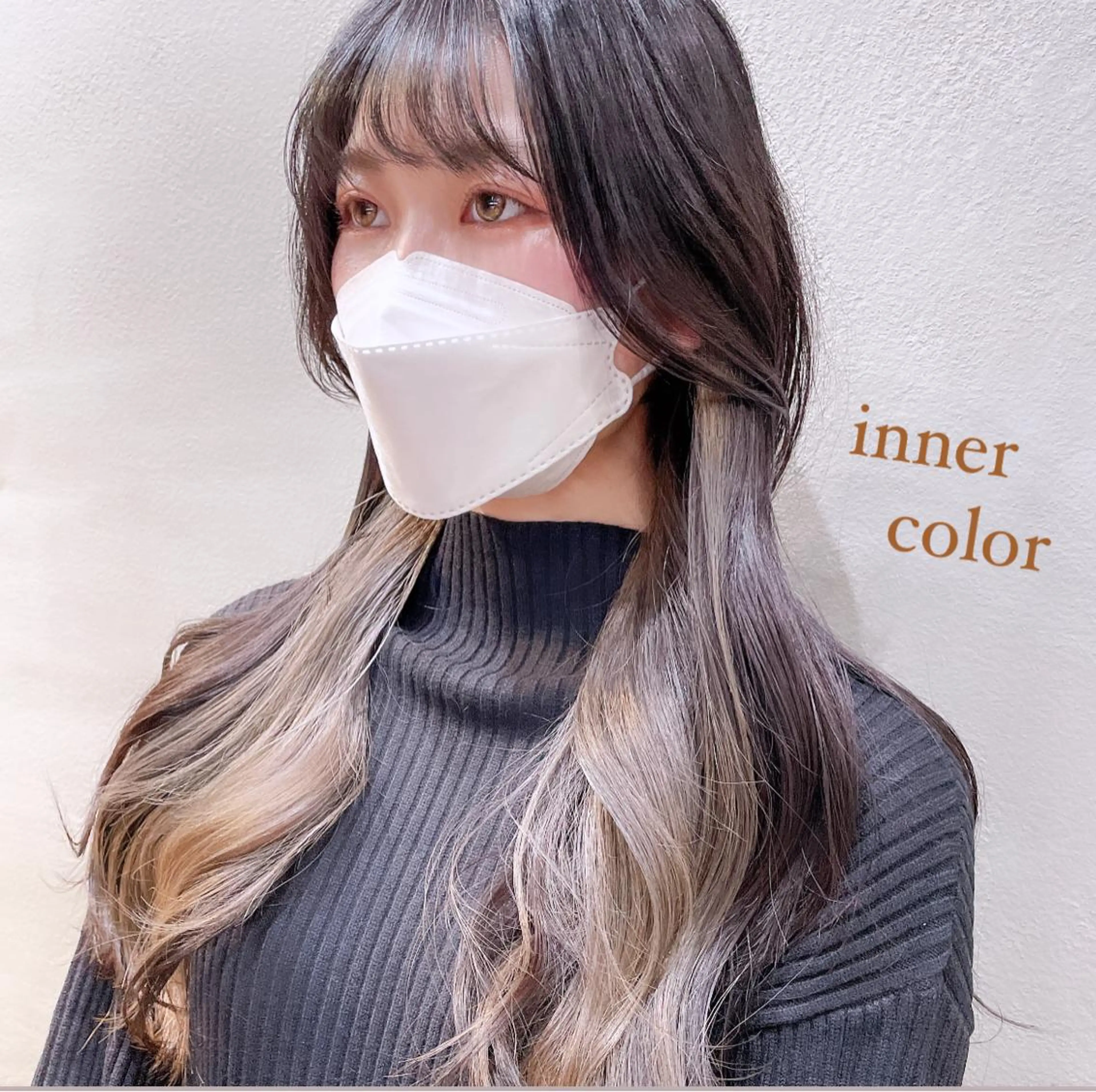 ロング カラー ベージュカラー ブロンド イヤリングカラー インナーカラー ホワイトベージュ 透明感カラー× 小顔カット♡ヒデさんのヘアスタイル