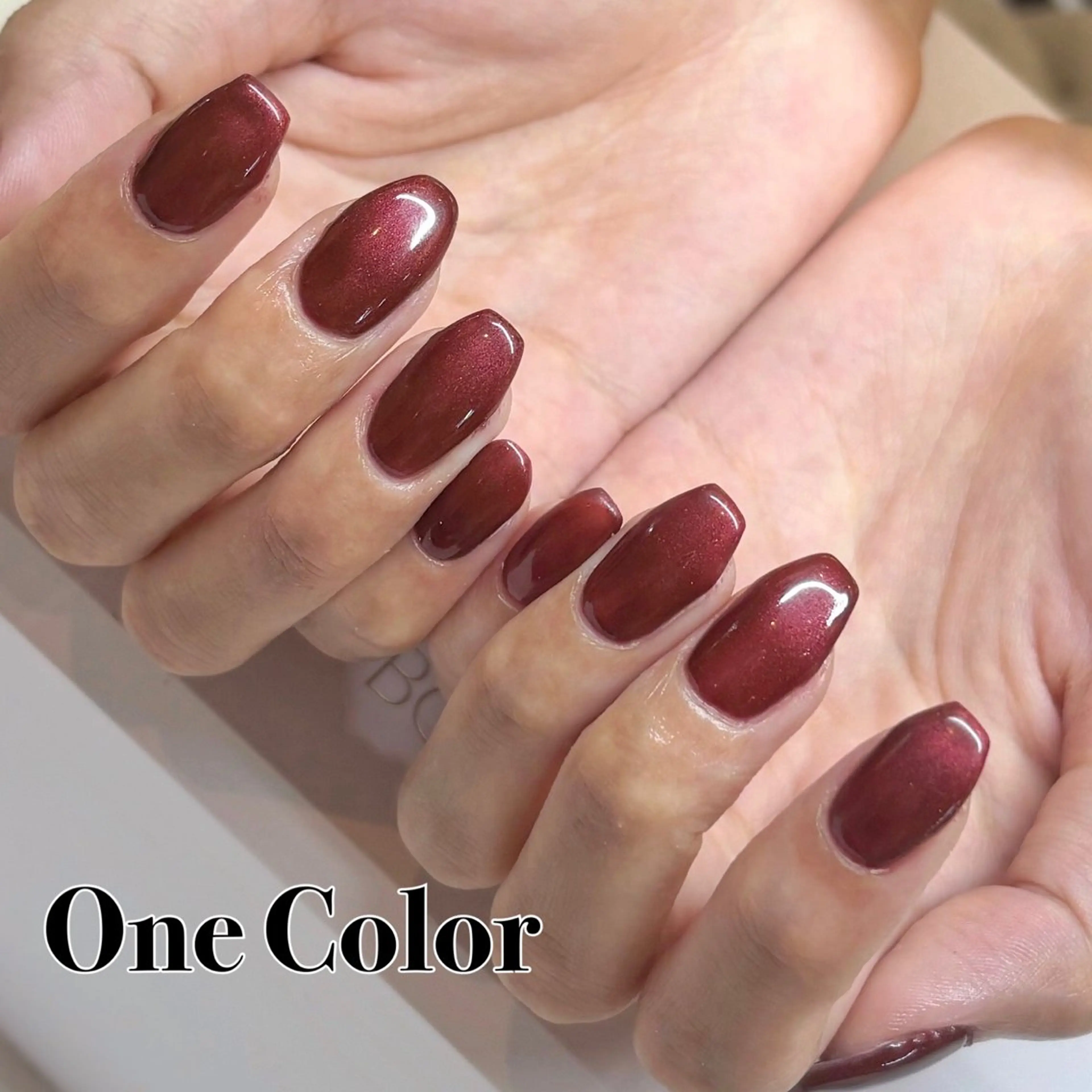 ネイル ボルドー ワンカラーネイル ネイルサロンエーナイン本店所属・【モデル募集中】 hina🌼のネイルデザイン