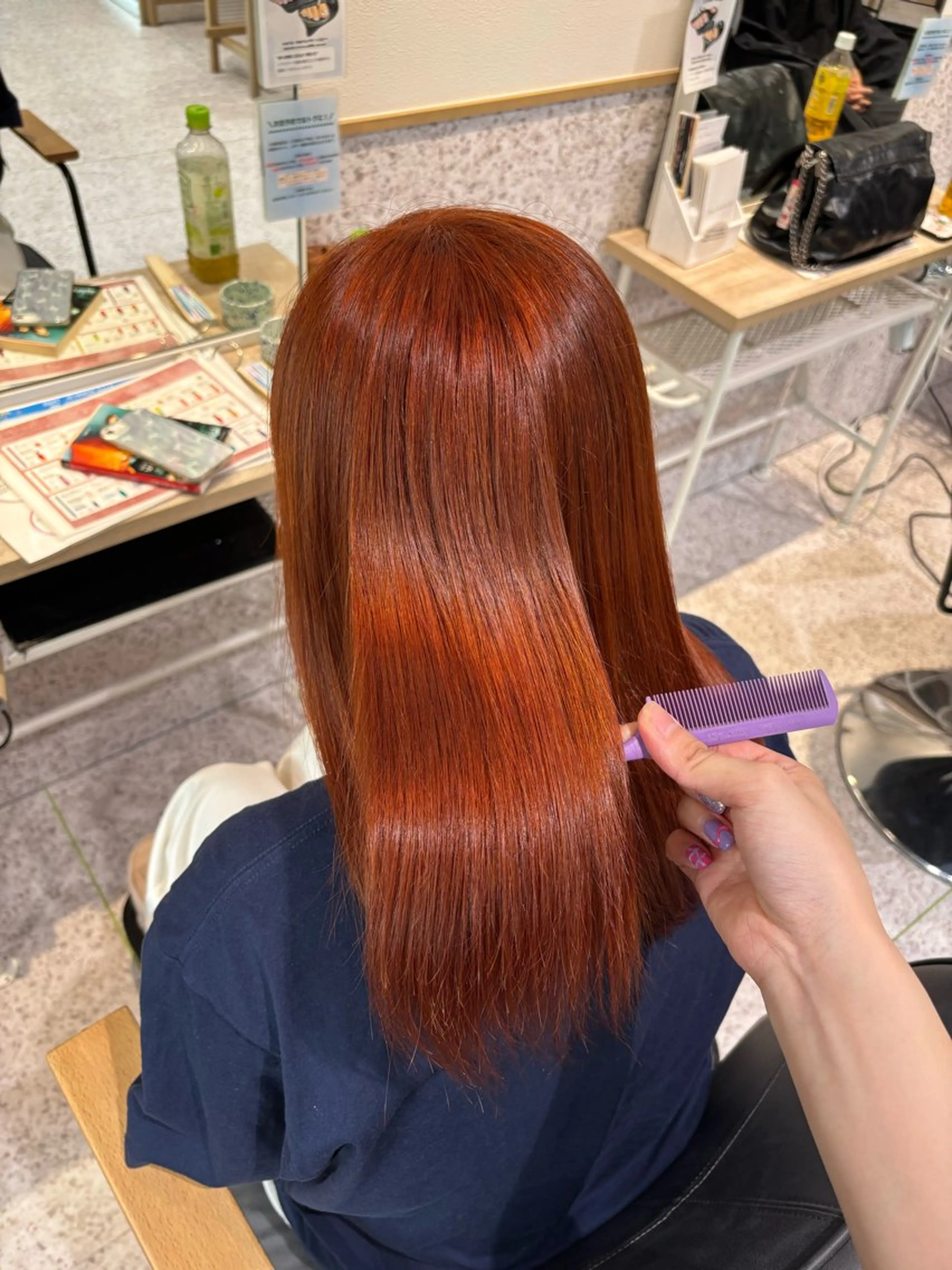 ロング カラー ダブルカラー イヤリングカラー ハイライトカラー ハイトーンカラー インナーカラー カット ヘアカラー 暖色カラー/ パリジェンヌ💟みくのヘアスタイル