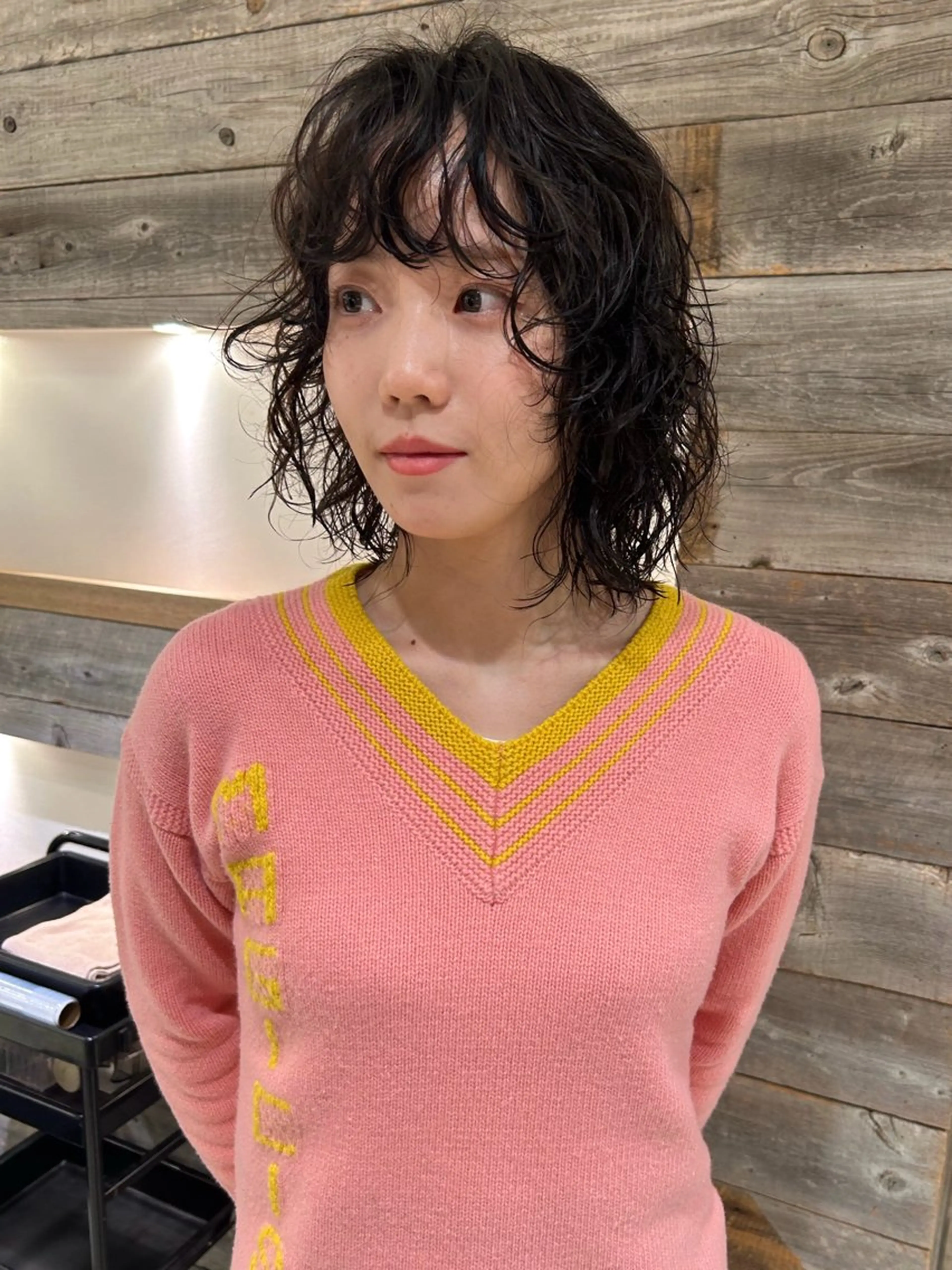 ミディアム パーマ ボブレイヤー ミディアムパーマ ボブ レイヤーカット カット パーマ トリートメント Loom.所属・村上雅人 ナチュラルモードのヘアスタイル