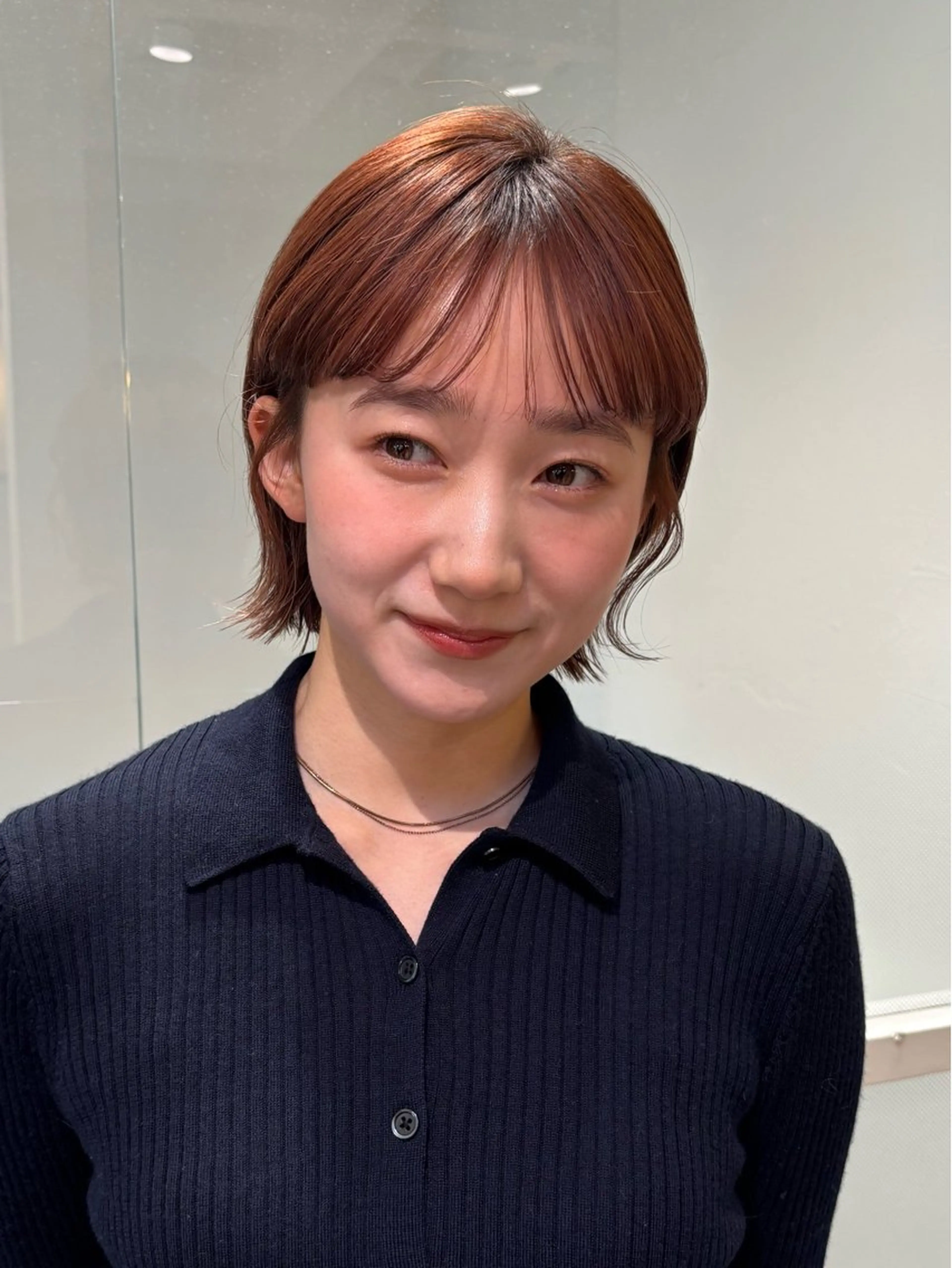 ミディアム カット ヘアカラー トリートメント 💖ボブ/髪質改善 顔周りレイヤー/ユイのヘアスタイル