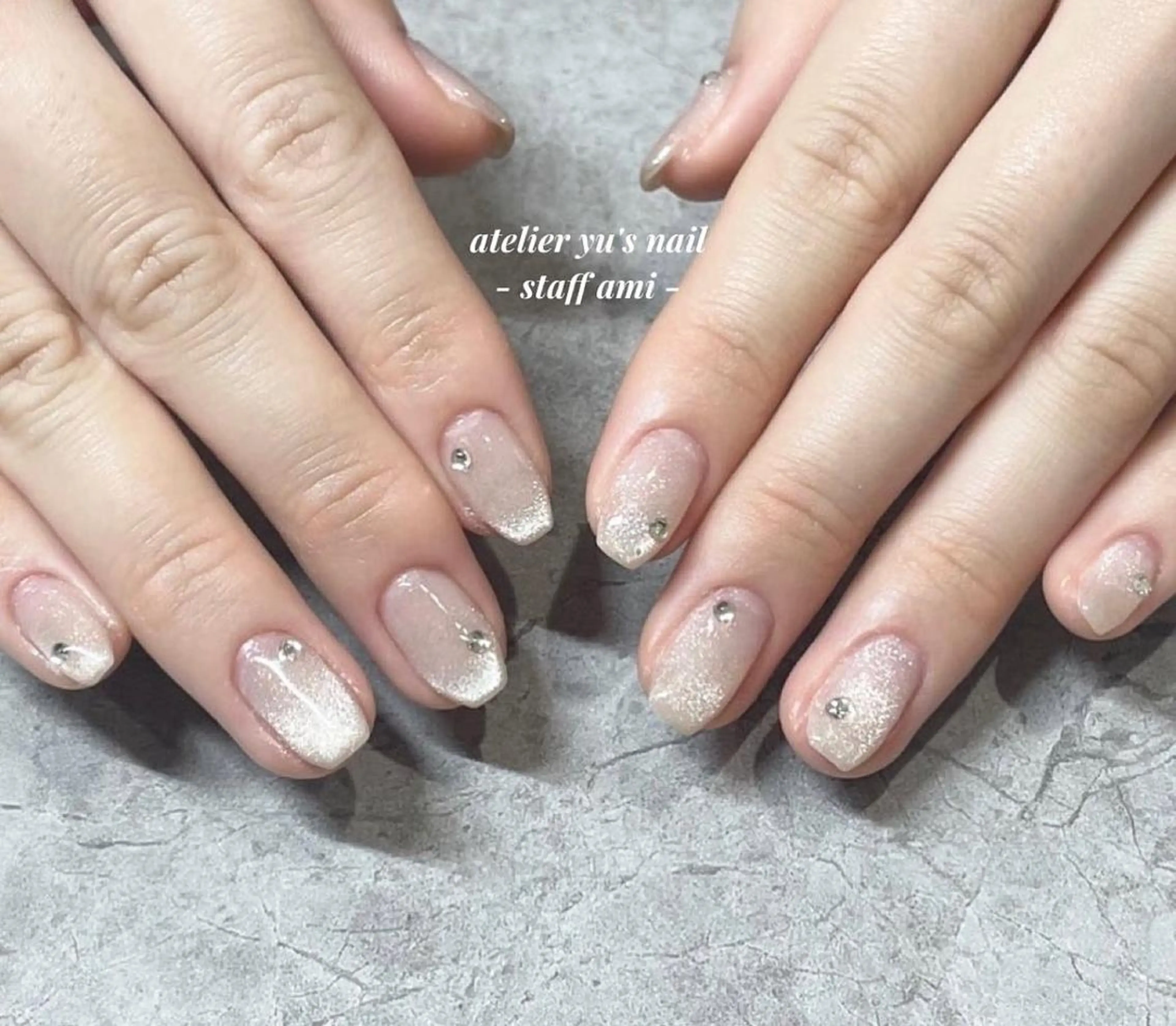 ネイル ジェルネイル グラデーション キラキラネイル マグネットネイル シンプルネイル ハンドネイル ハンドケア atelier yu's nail所属・atelier yu's nailのネイルデザイン