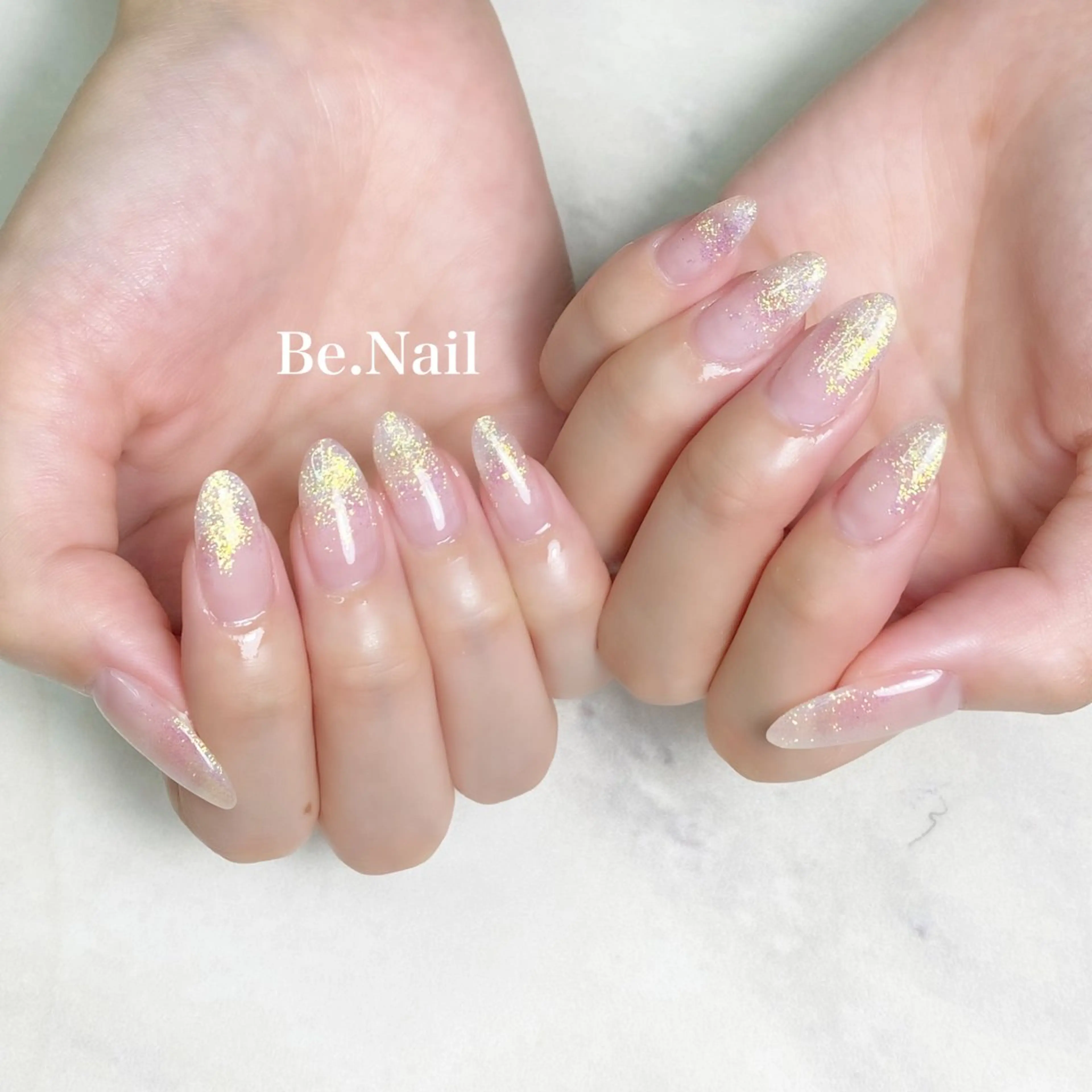 ネイル ジェルネイル グラデーション ラメ(グリッター) ラメグラデーション シンプルネイル Be. Nailのネイルデザイン