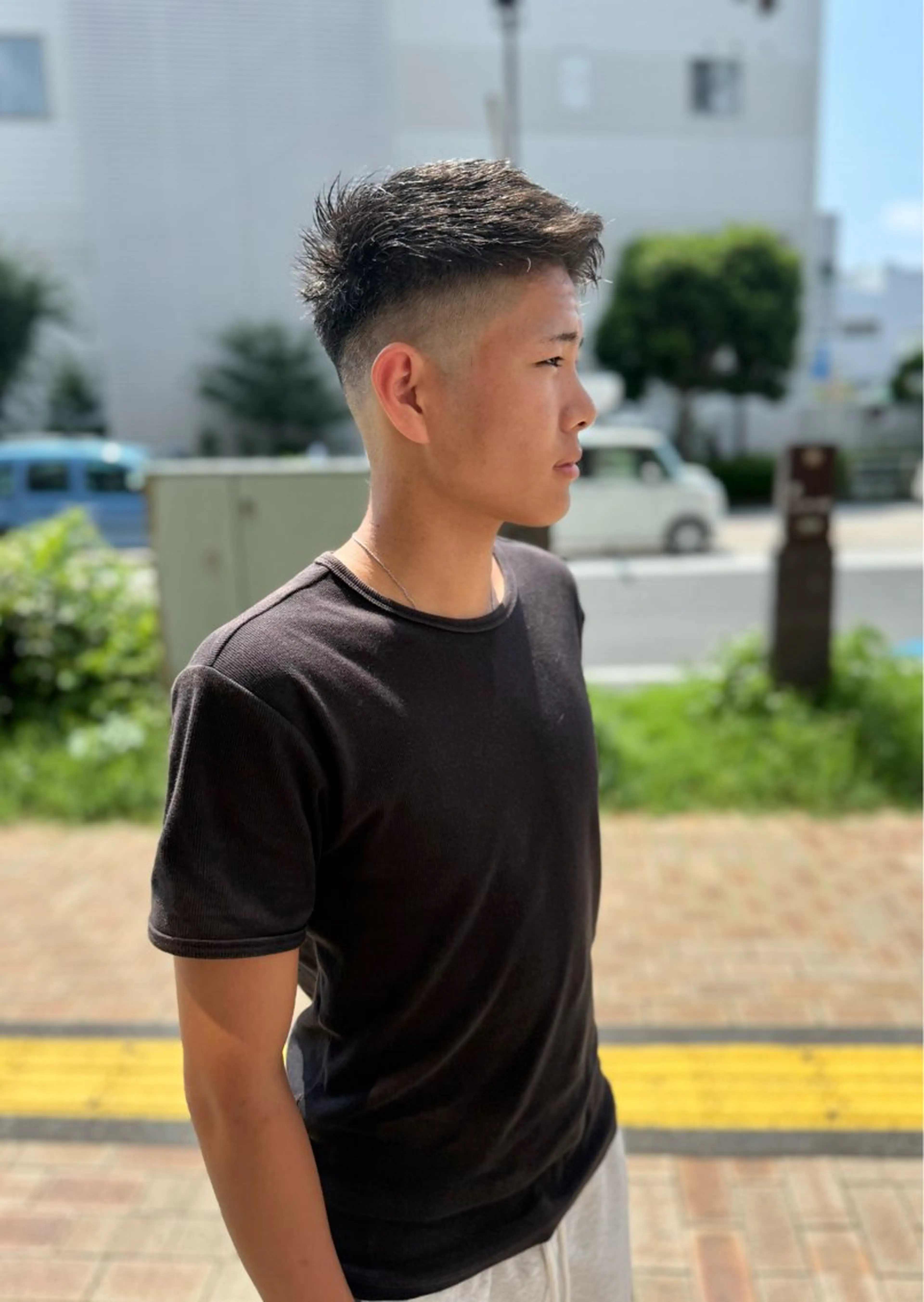 ショート メンズ フェードカット スキンフェード カット メンズパーマの達人 / タカシマダイスケのヘアスタイル