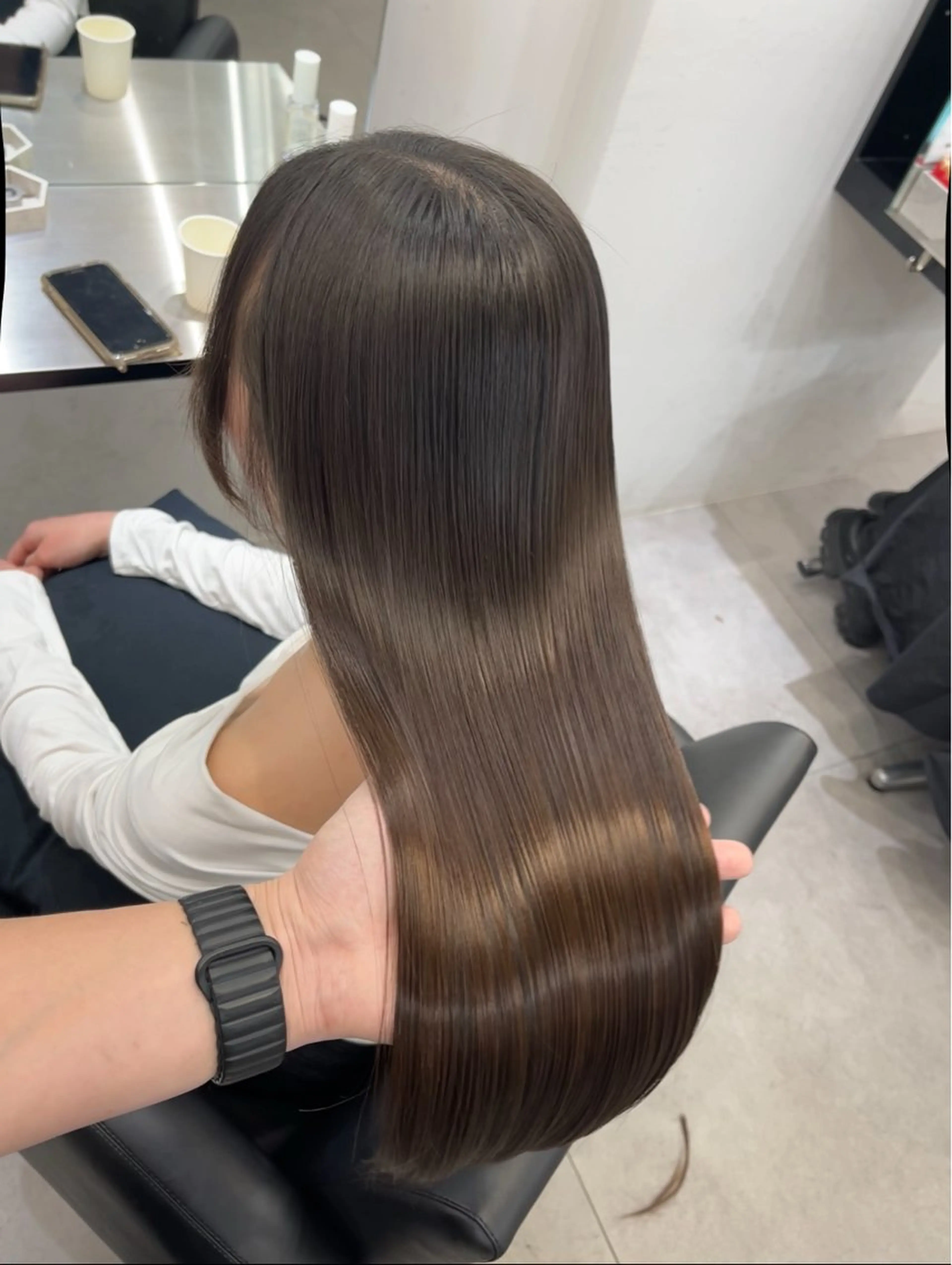 ロング カット ヘアカラー 縮毛矯正 トリートメント 髪質改善/縮毛矯正 梅田茶屋町/西尾祐作のヘアスタイル